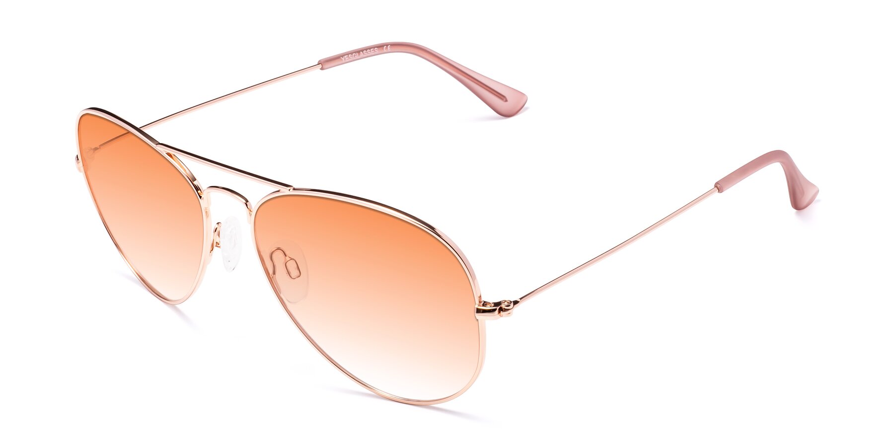Angle of Yesterday in Rose Gold with Orange Gradient Lenses