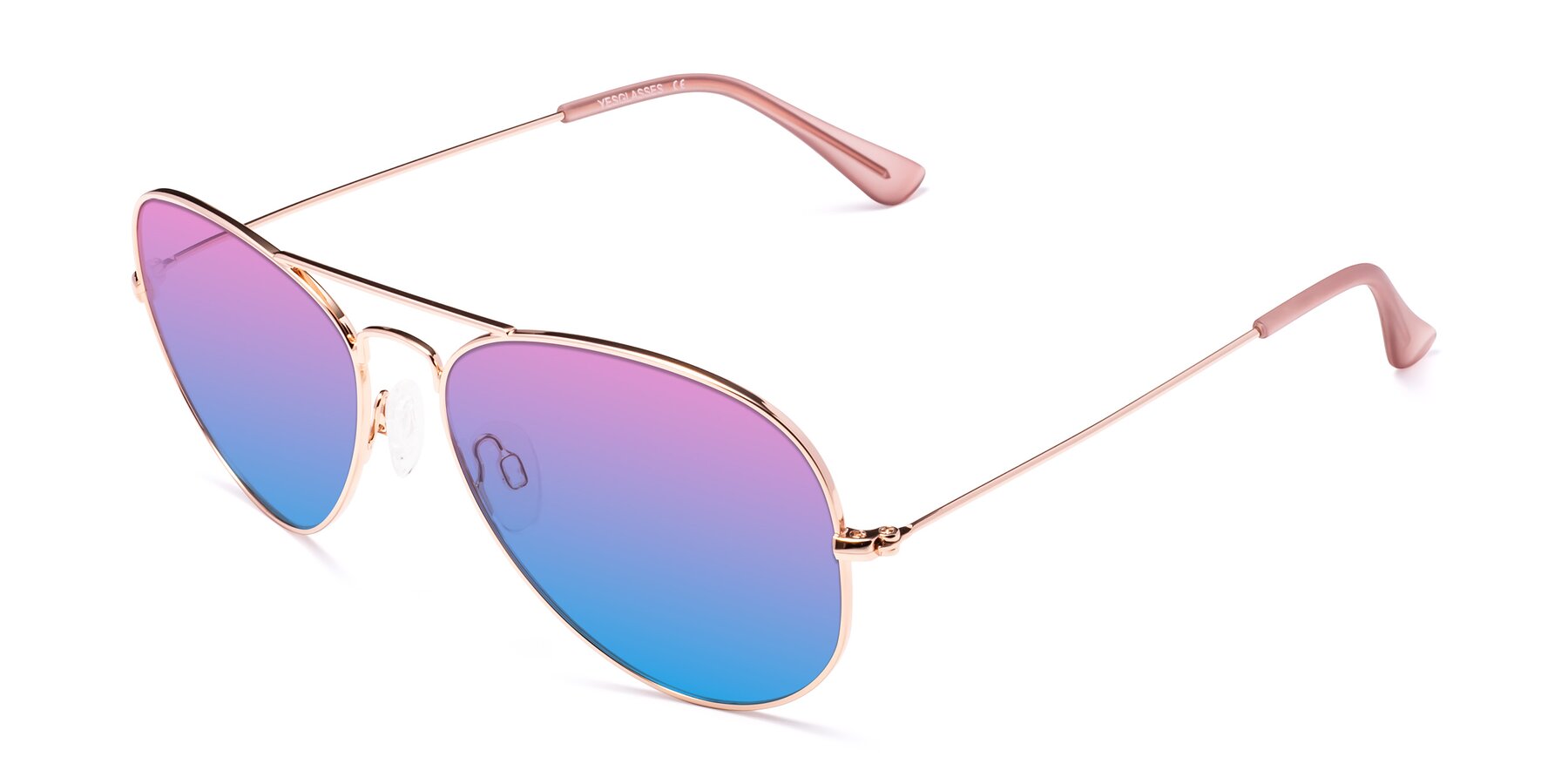 Angle of Yesterday in Rose Gold with Pink / Blue Gradient Lenses