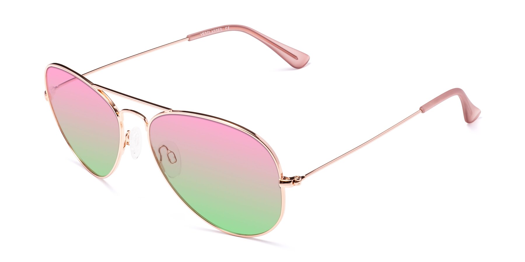 Angle of Yesterday in Rose Gold with Pink / Green Gradient Lenses