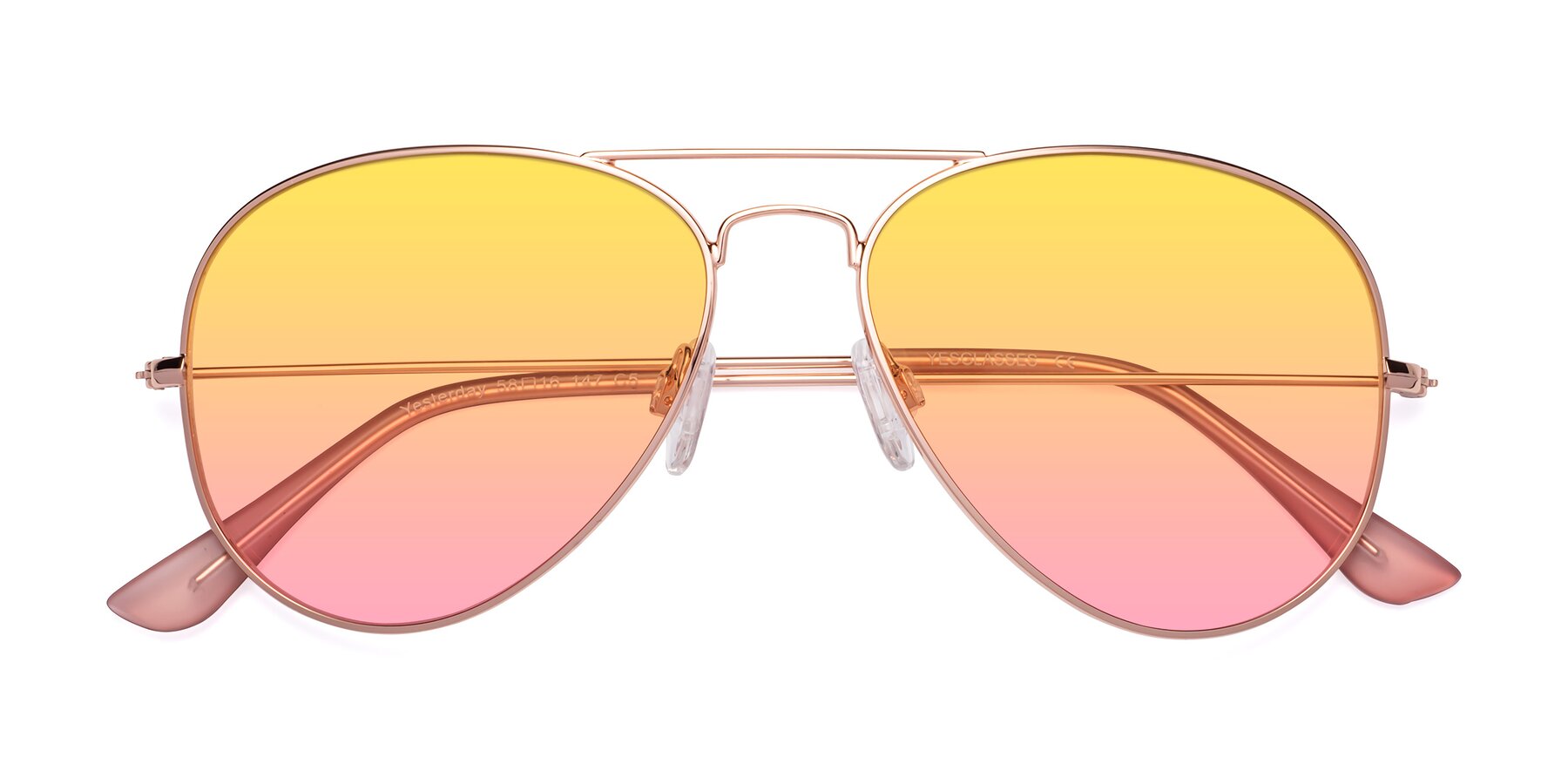 Folded Front of Yesterday in Rose Gold with Yellow / Pink Gradient Lenses