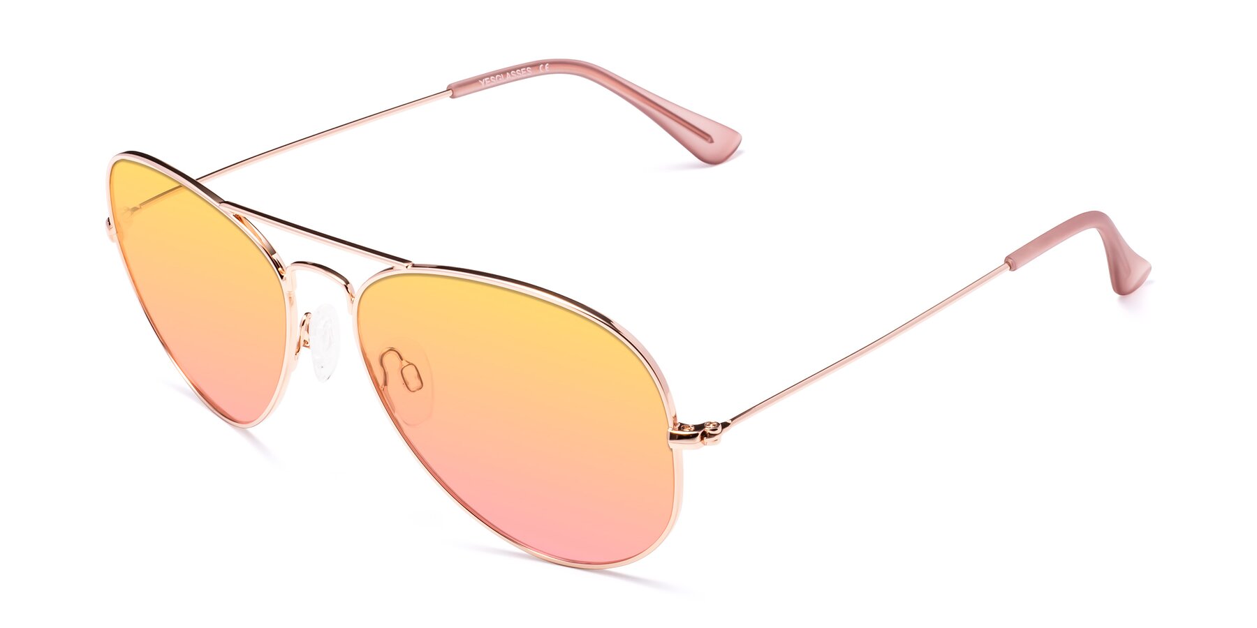 Angle of Yesterday in Rose Gold with Yellow / Pink Gradient Lenses