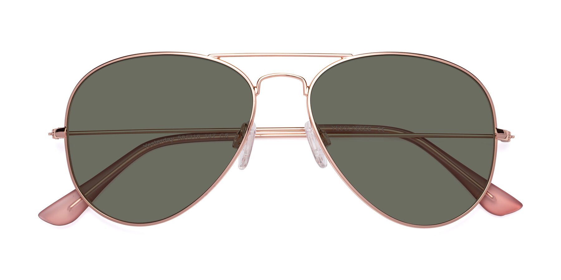 Folded Front of Yesterday in Rose Gold with Gray Polarized Lenses