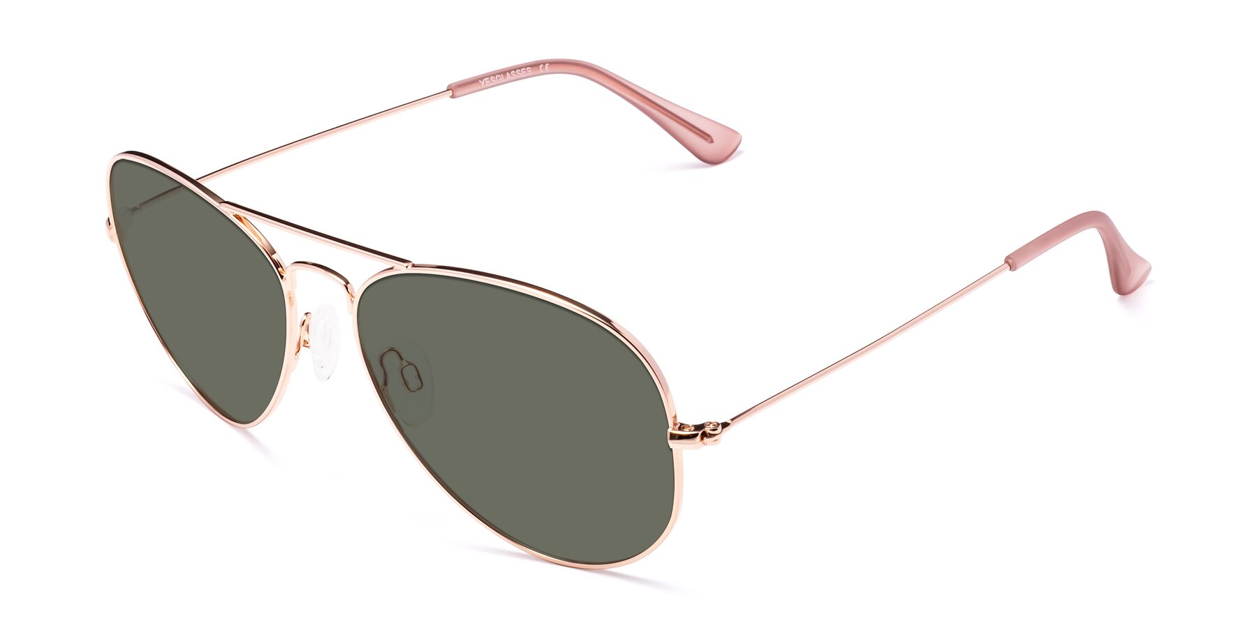Angle of Yesterday in Rose Gold with Gray Polarized Lenses