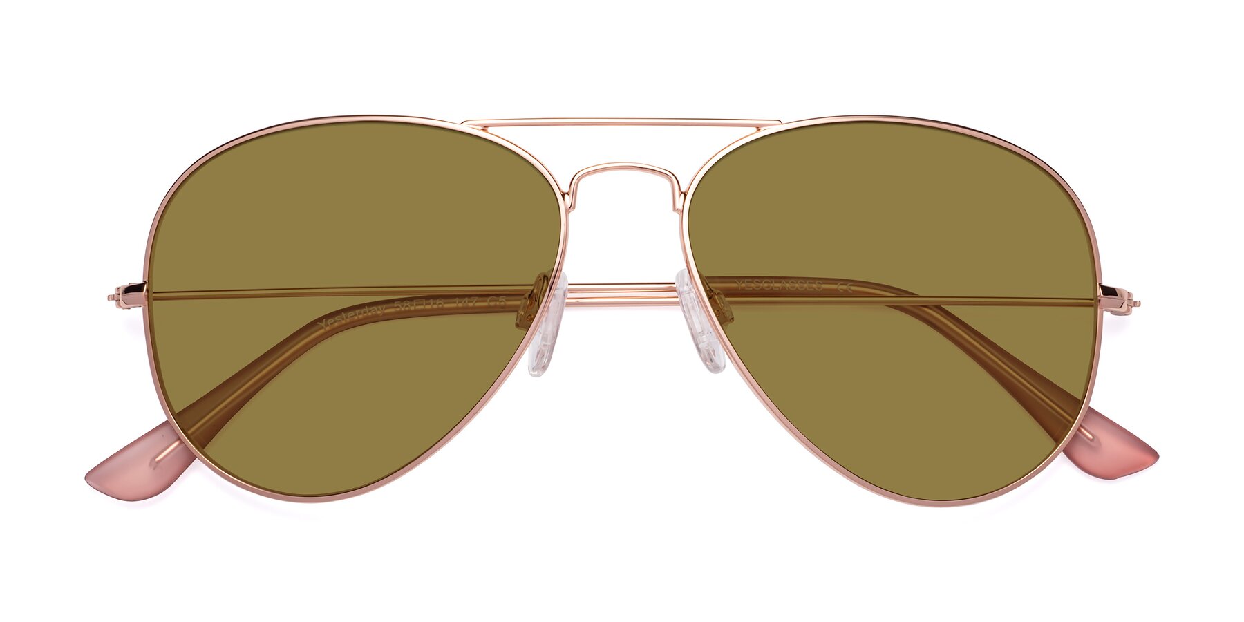 Folded Front of Yesterday in Rose Gold with Brown Polarized Lenses