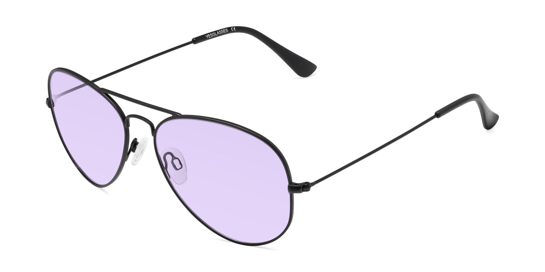 Angle of Yesterday in Black with Light Purple Tinted Lenses