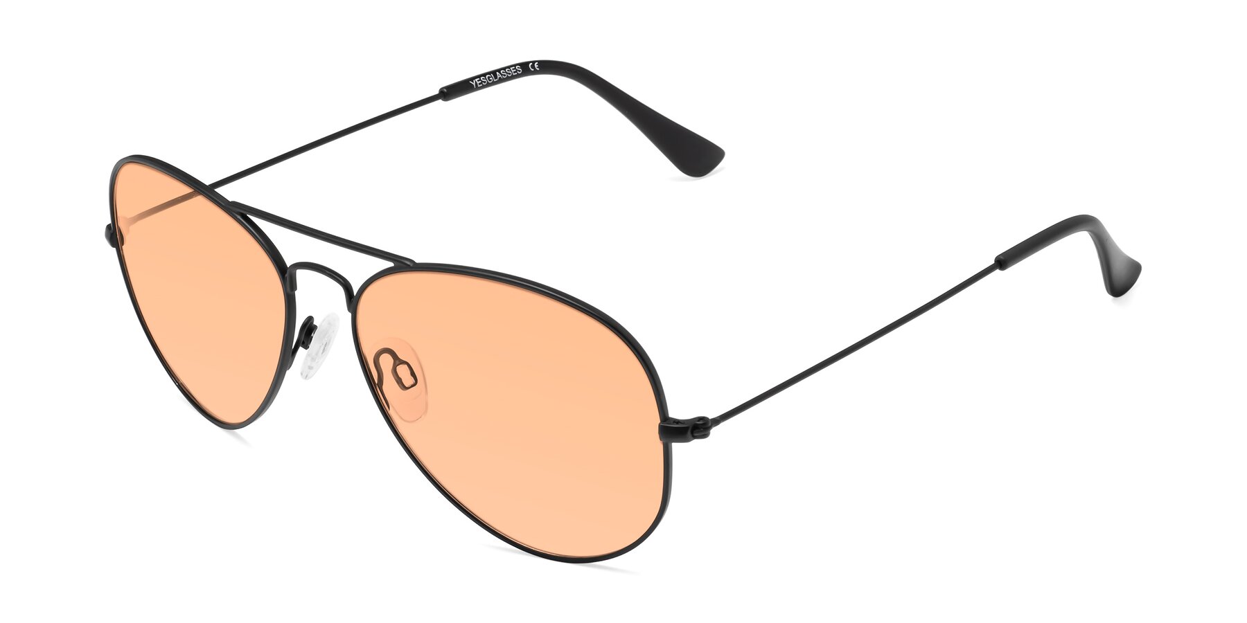 Angle of Yesterday in Black with Light Orange Tinted Lenses