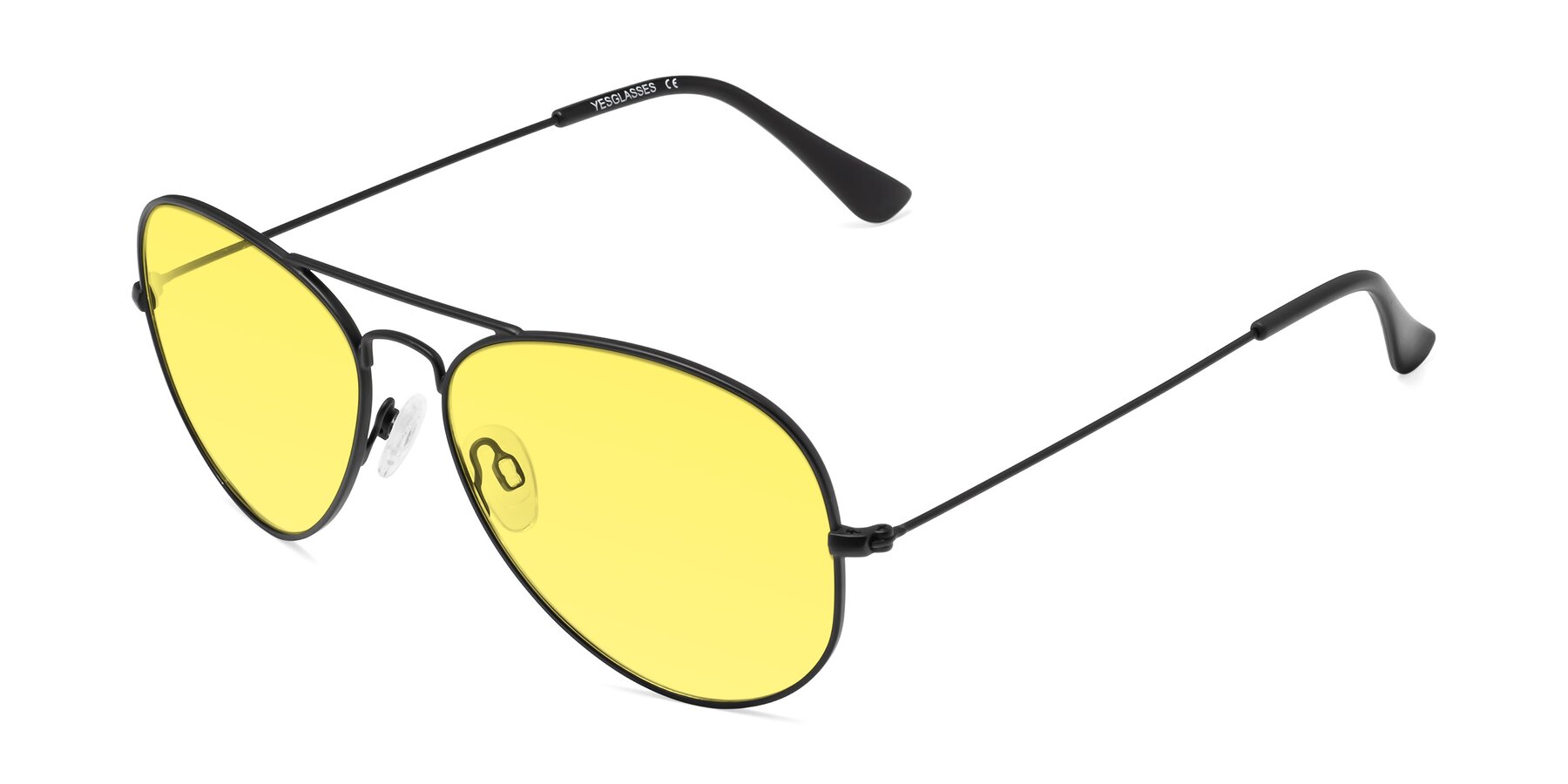 Angle of Yesterday in Black with Medium Yellow Tinted Lenses