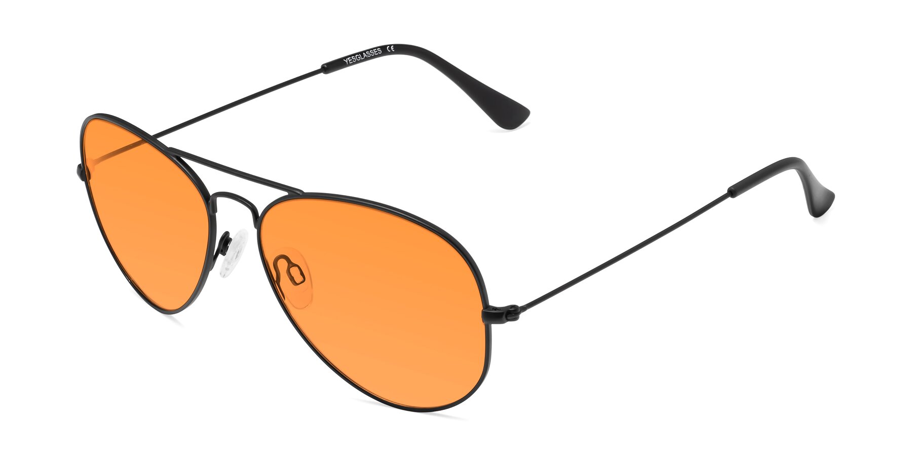 Angle of Yesterday in Black with Orange Tinted Lenses