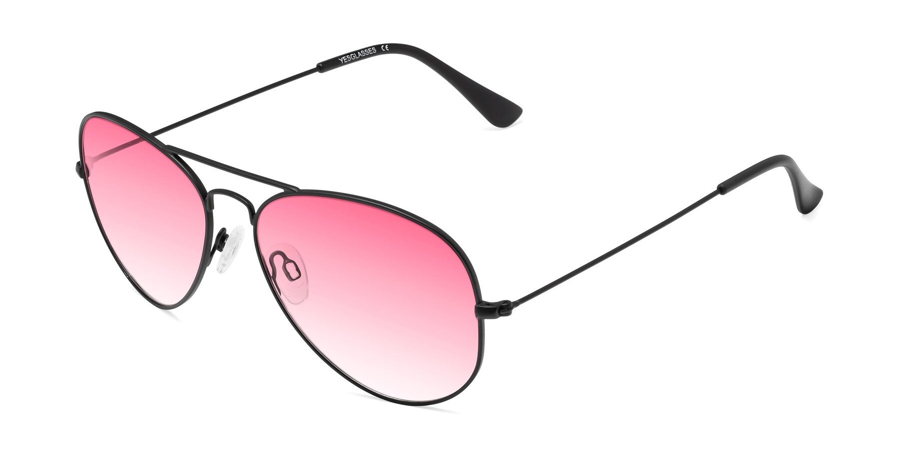 Angle of Yesterday in Black with Pink Gradient Lenses