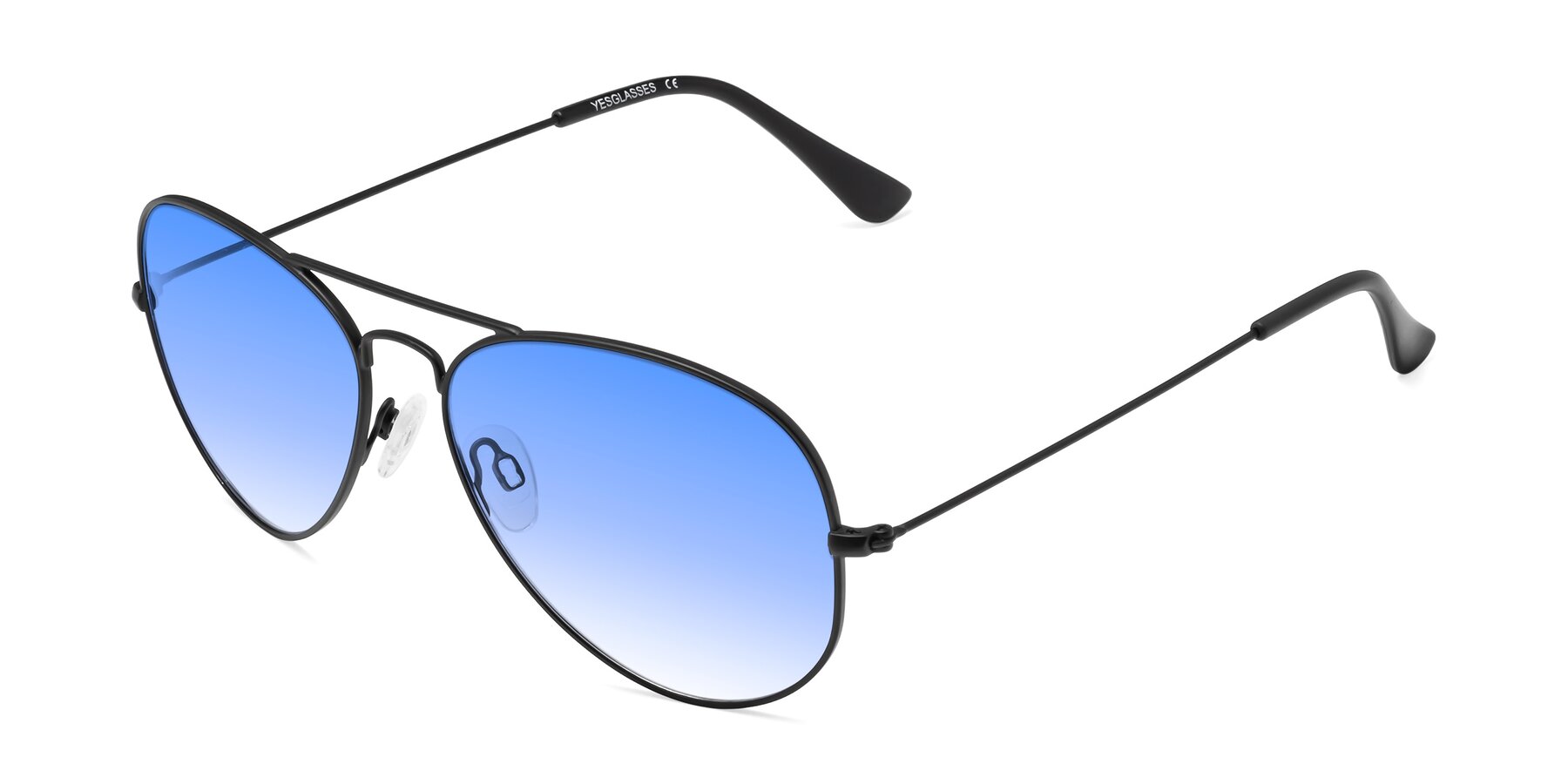 Angle of Yesterday in Black with Blue Gradient Lenses