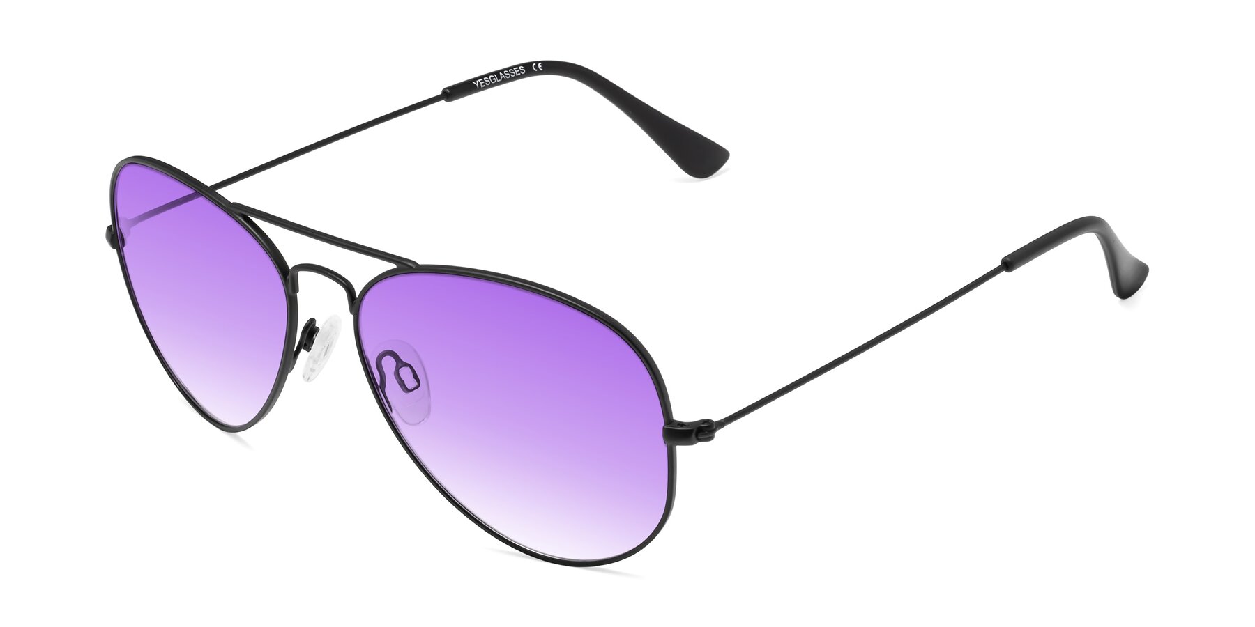 Angle of Yesterday in Black with Purple Gradient Lenses