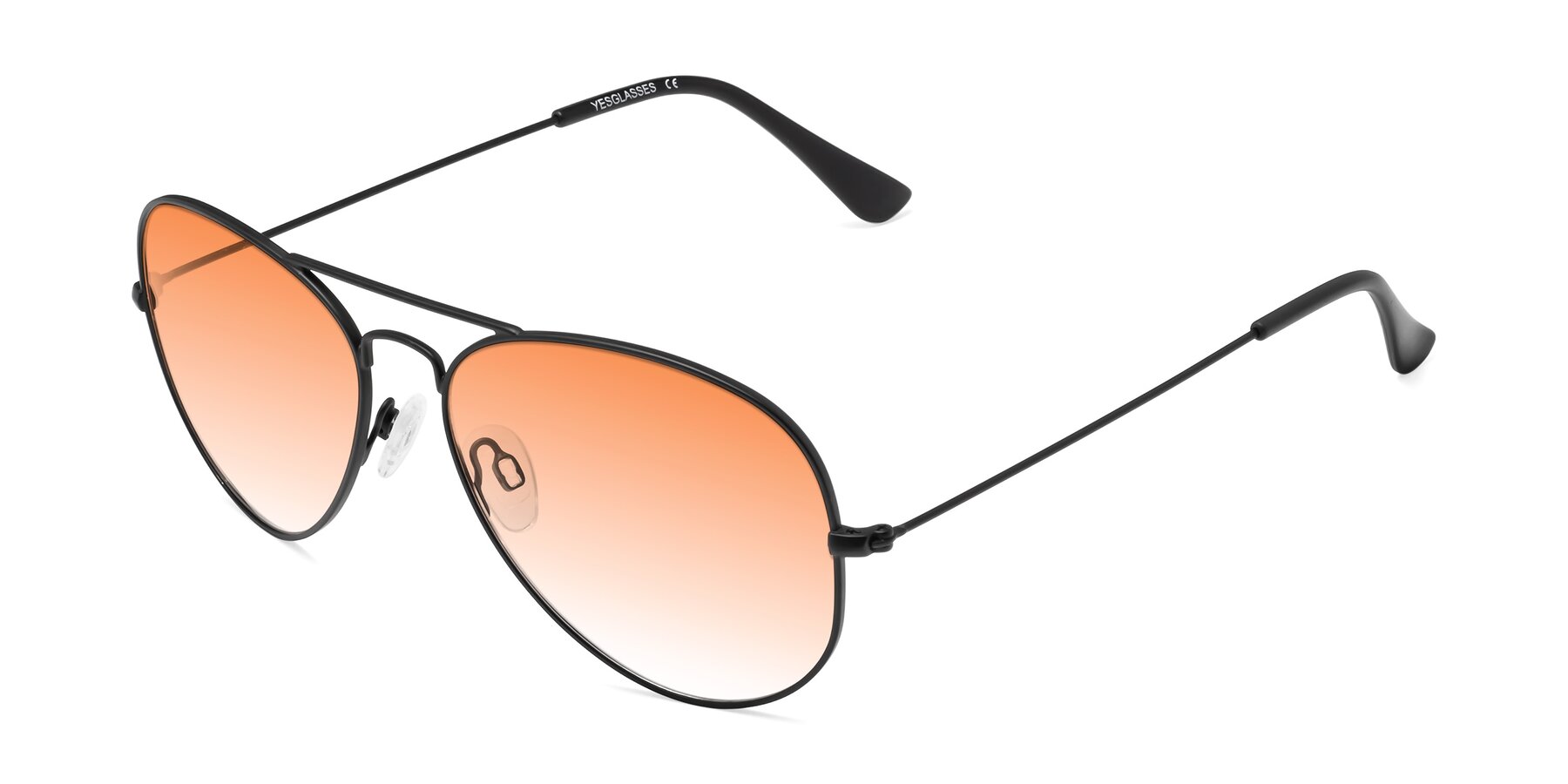 Angle of Yesterday in Black with Orange Gradient Lenses