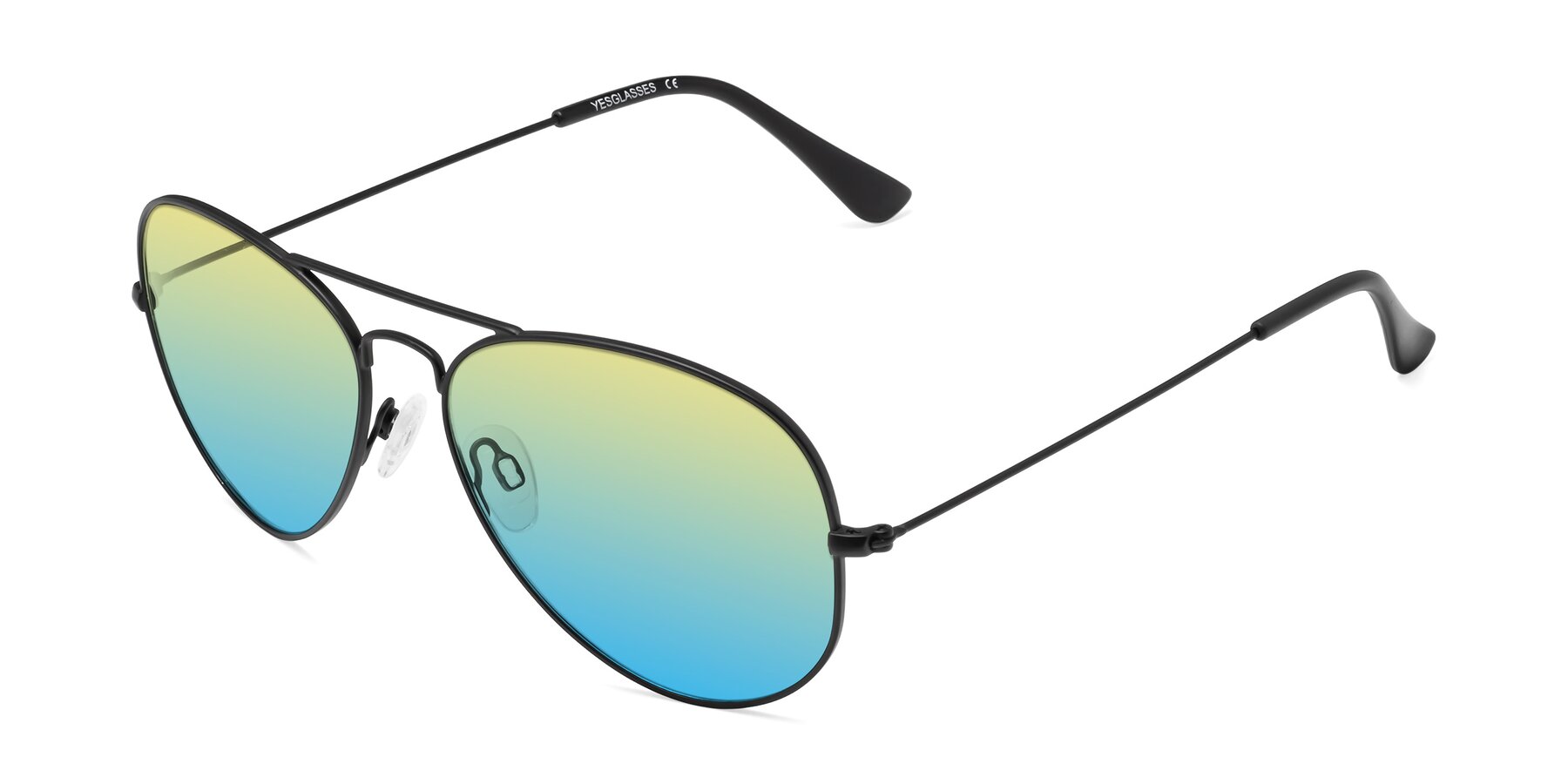 Angle of Yesterday in Black with Yellow / Blue Gradient Lenses