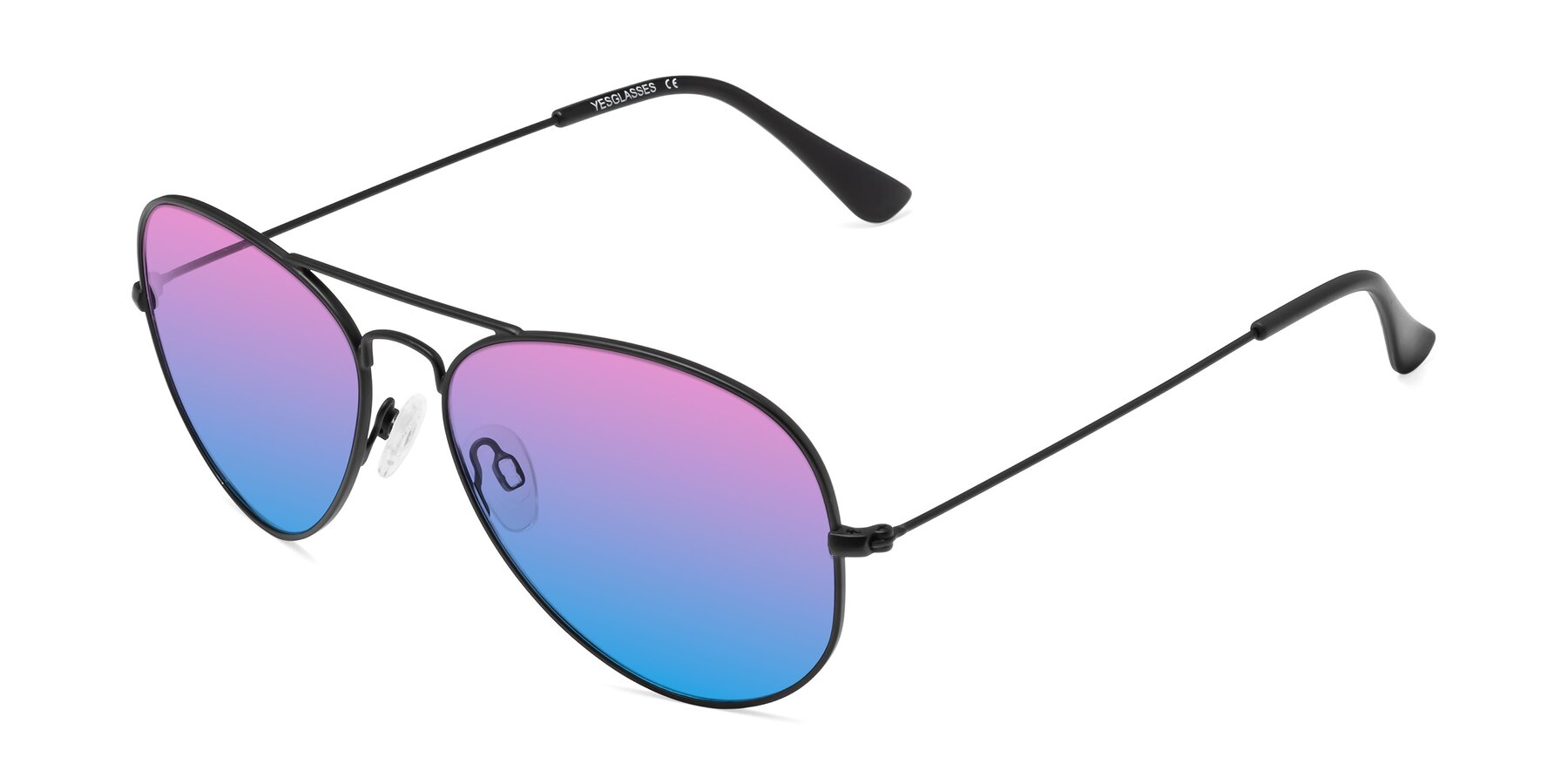 Angle of Yesterday in Black with Pink / Blue Gradient Lenses