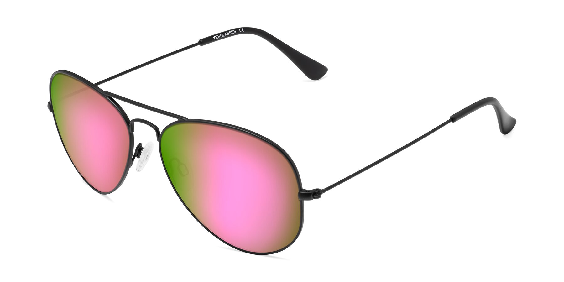 Angle of Yesterday in Black with Pink Mirrored Lenses