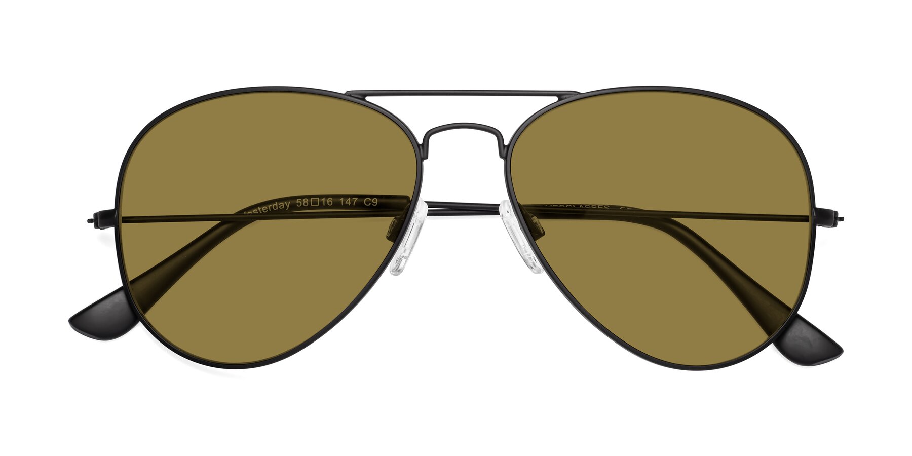 Folded Front of Yesterday in Black with Brown Polarized Lenses