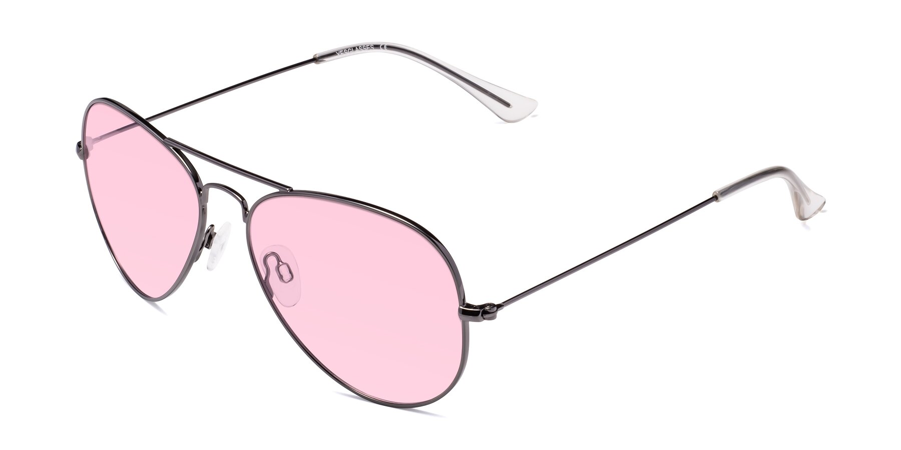 Angle of Yesterday in Gunmetal with Light Pink Tinted Lenses