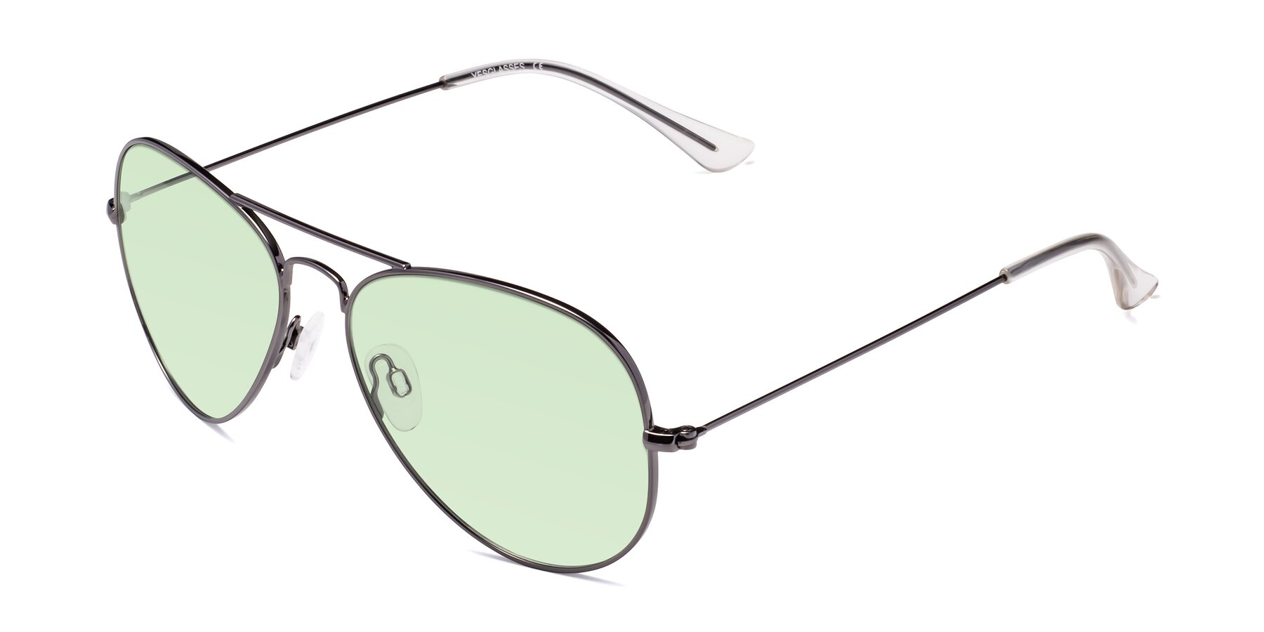Angle of Yesterday in Gunmetal with Light Green Tinted Lenses