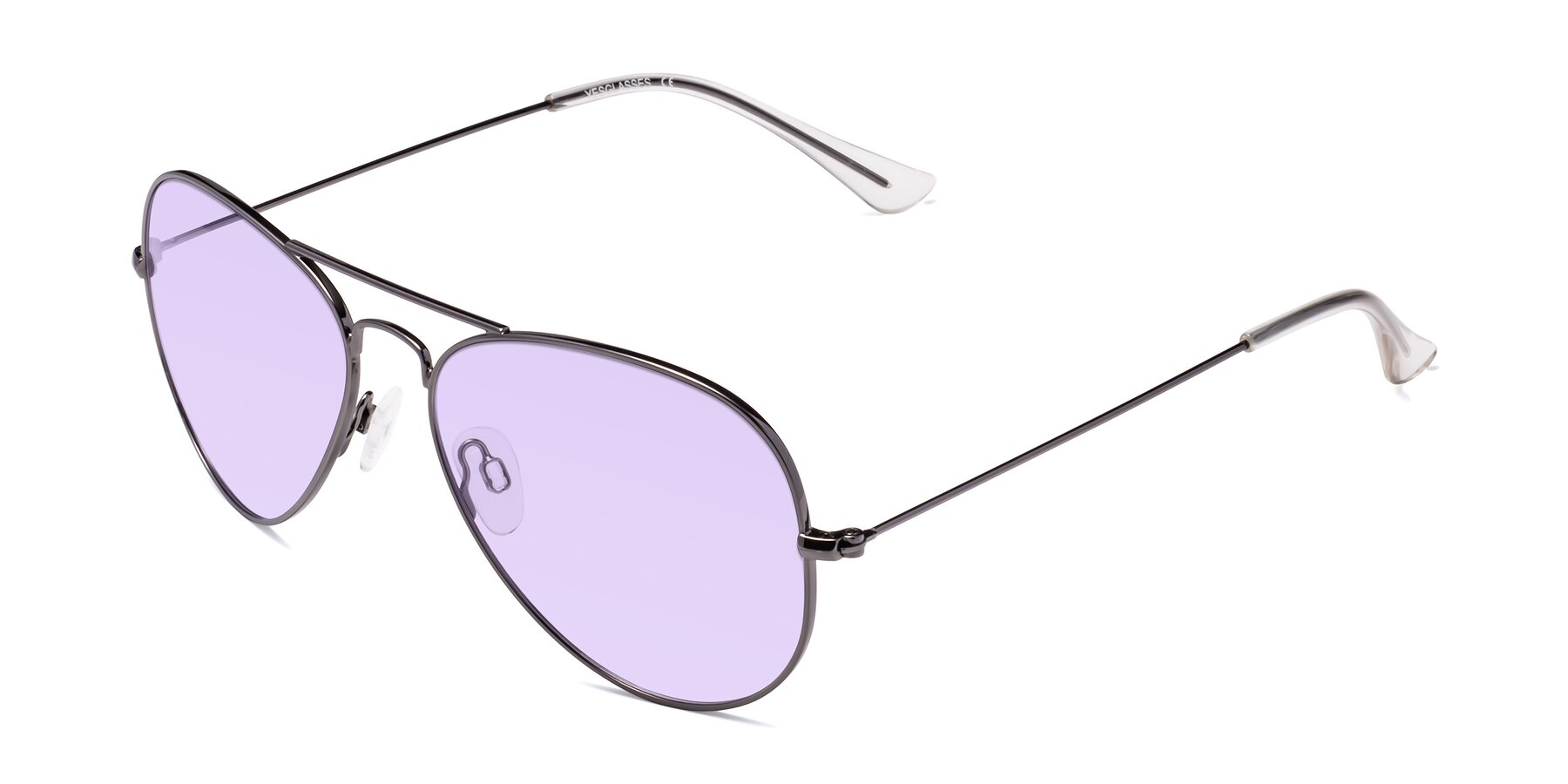 Angle of Yesterday in Gunmetal with Light Purple Tinted Lenses