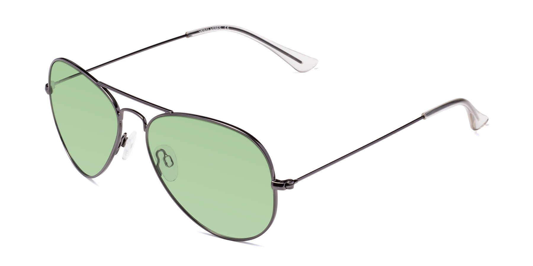 Angle of Yesterday in Gunmetal with Medium Green Tinted Lenses