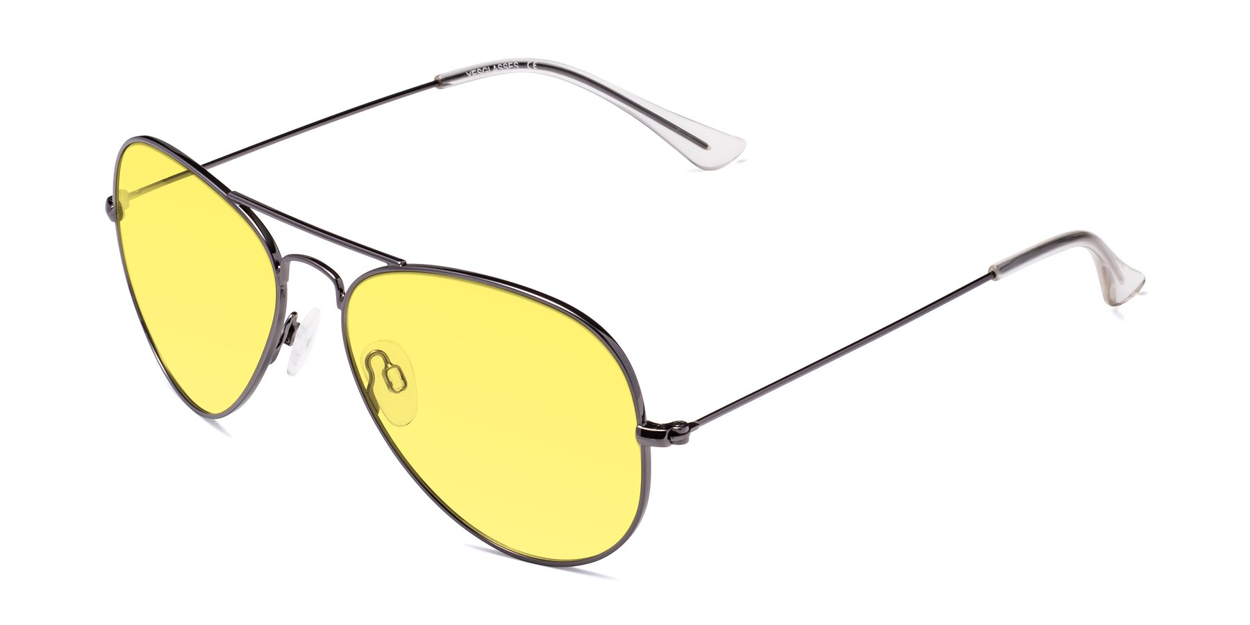 Angle of Yesterday in Gunmetal with Medium Yellow Tinted Lenses