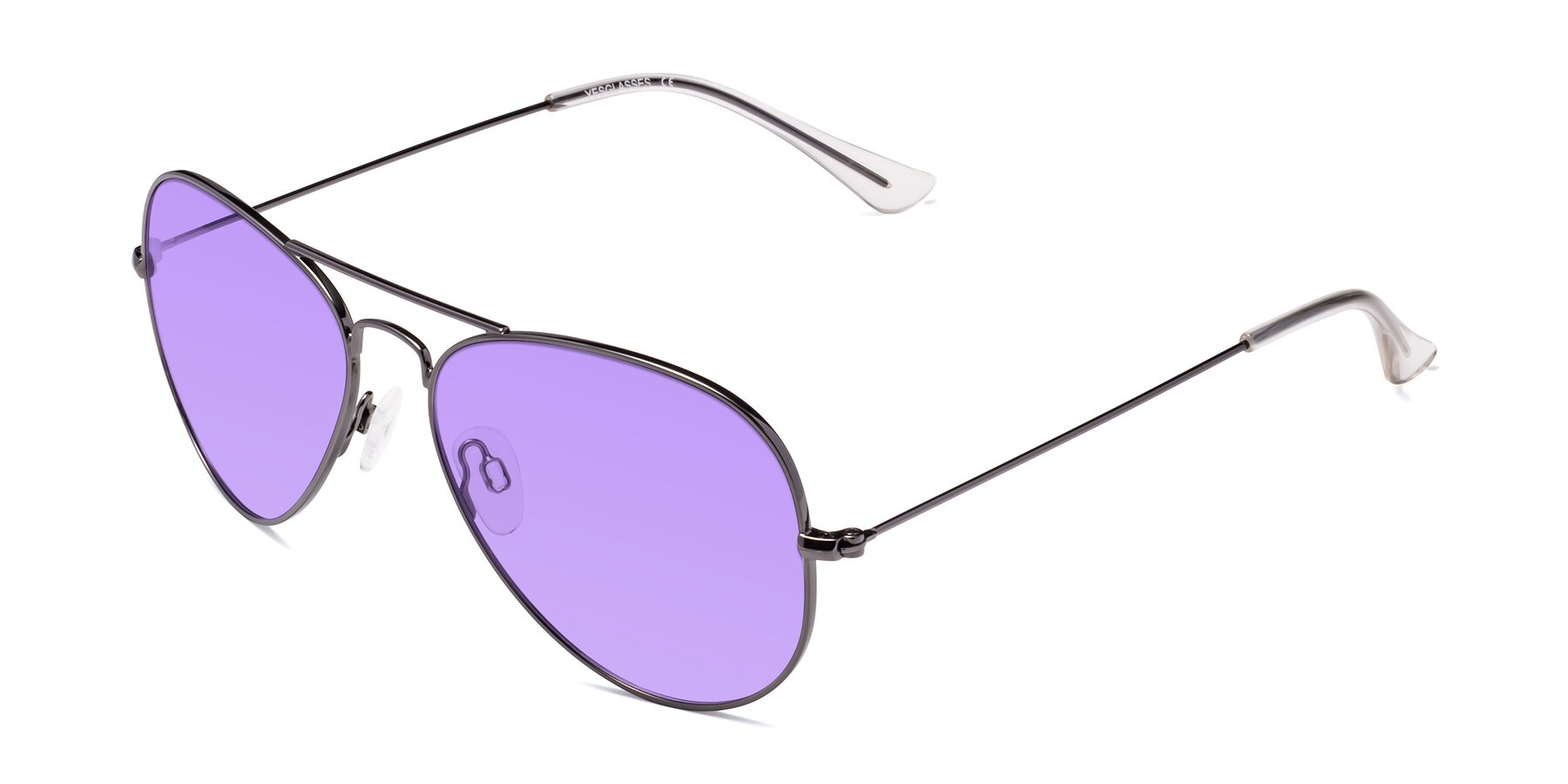 Angle of Yesterday in Gunmetal with Medium Purple Tinted Lenses