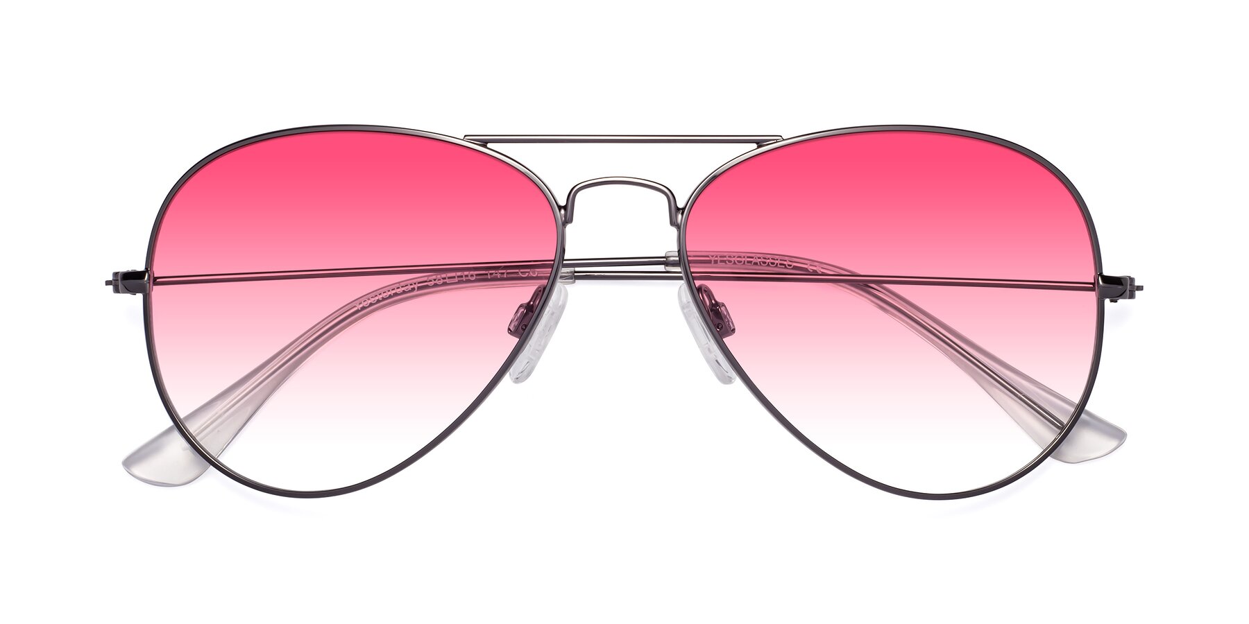 Folded Front of Yesterday in Gunmetal with Pink Gradient Lenses