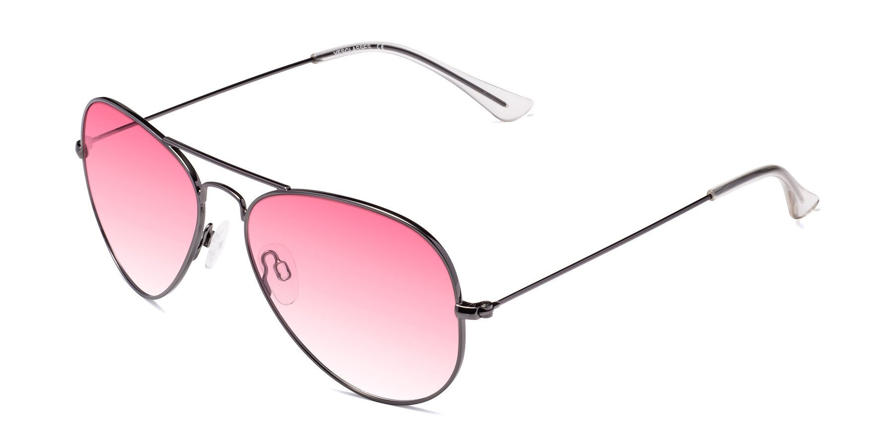 Angle of Yesterday in Gunmetal with Pink Gradient Lenses