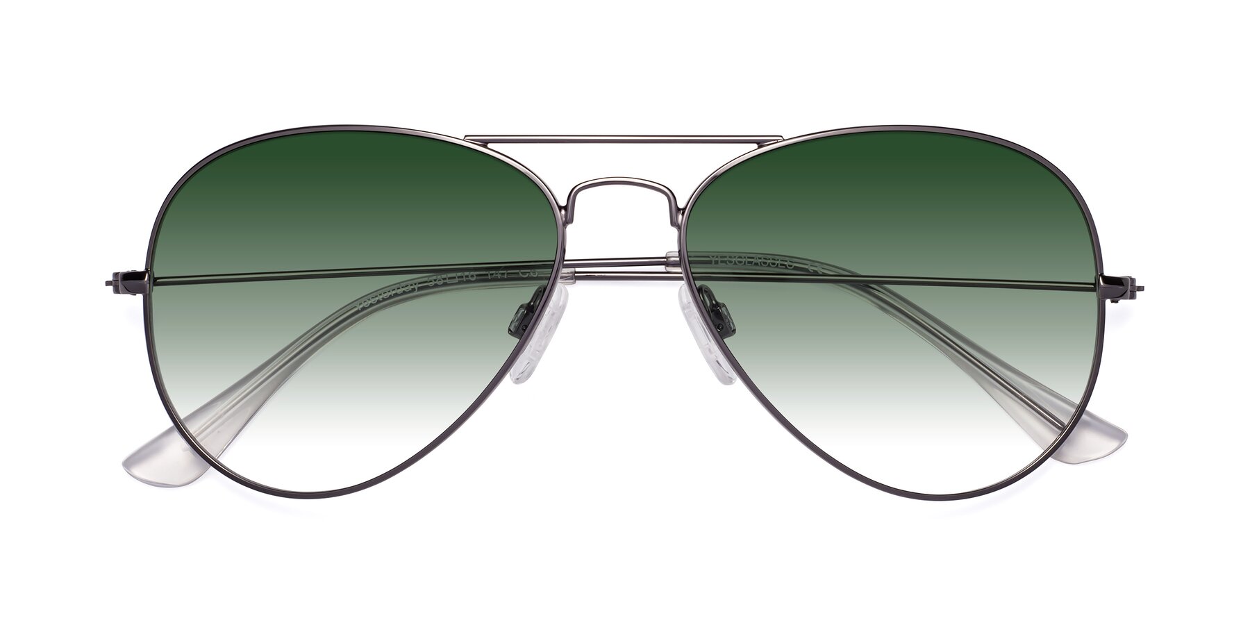 Folded Front of Yesterday in Gunmetal with Green Gradient Lenses