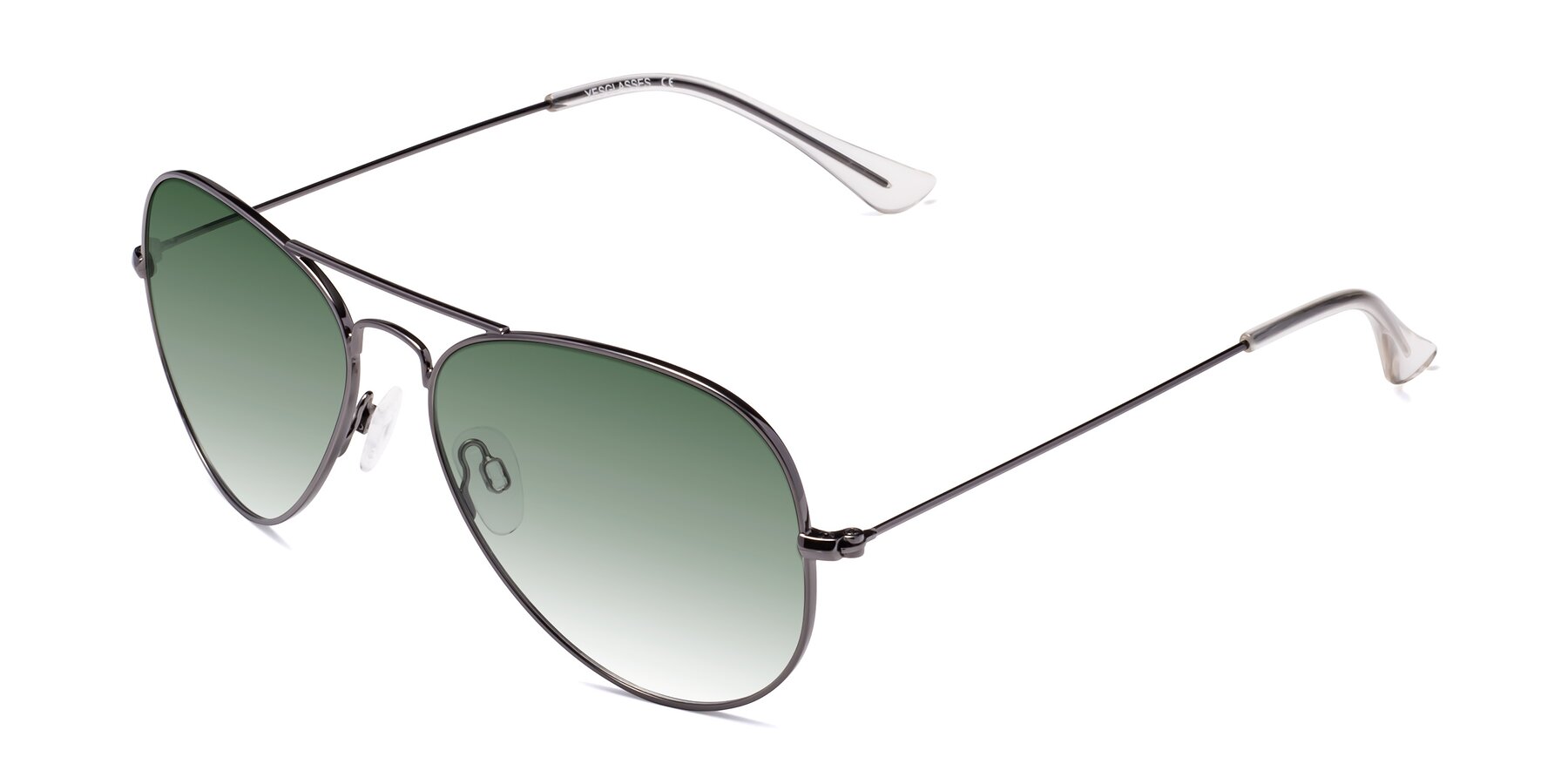 Angle of Yesterday in Gunmetal with Green Gradient Lenses