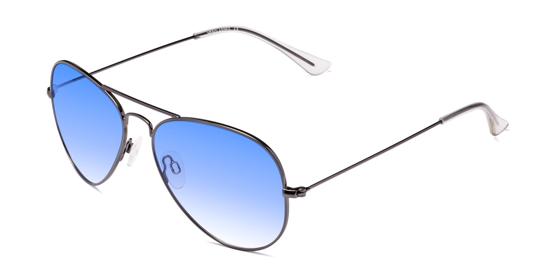 Angle of Yesterday in Gunmetal with Blue Gradient Lenses