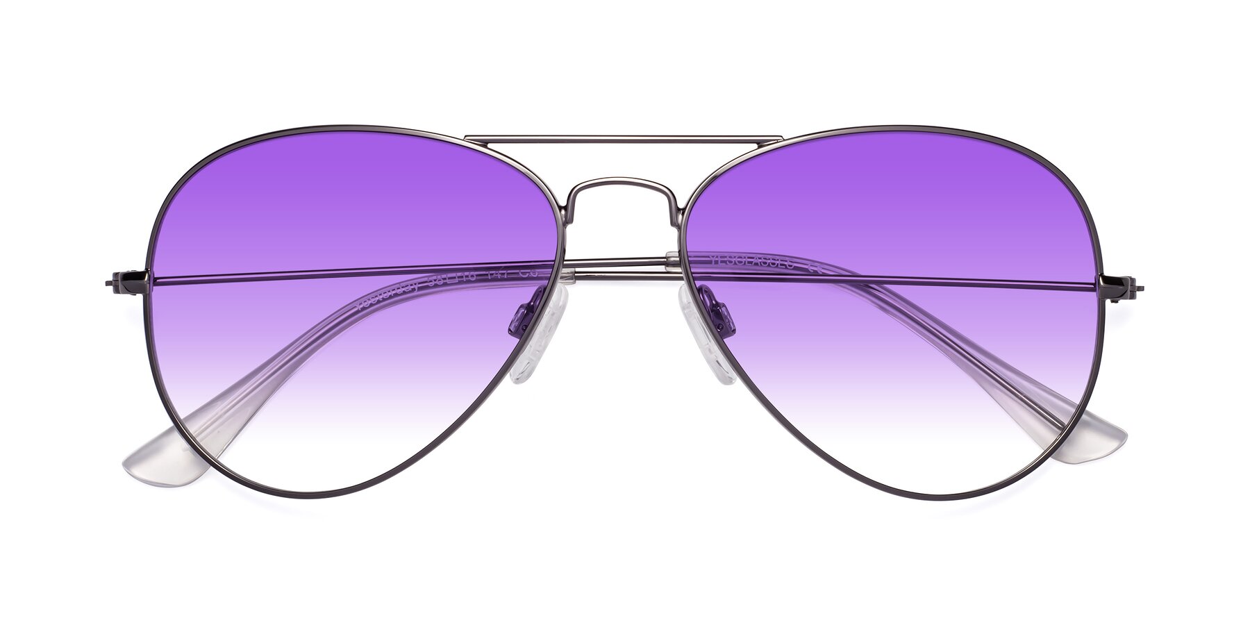 Folded Front of Yesterday in Gunmetal with Purple Gradient Lenses
