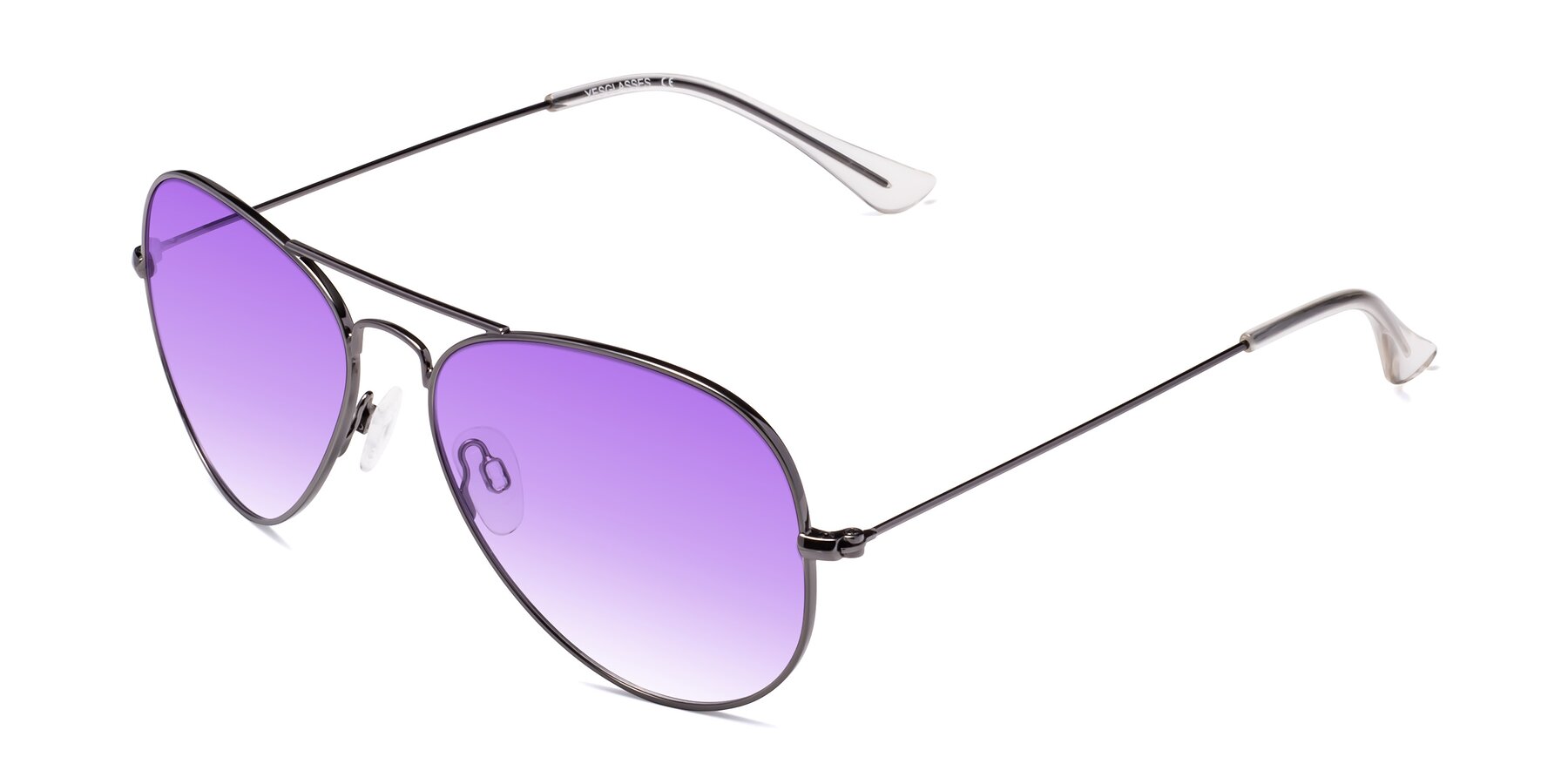 Angle of Yesterday in Gunmetal with Purple Gradient Lenses