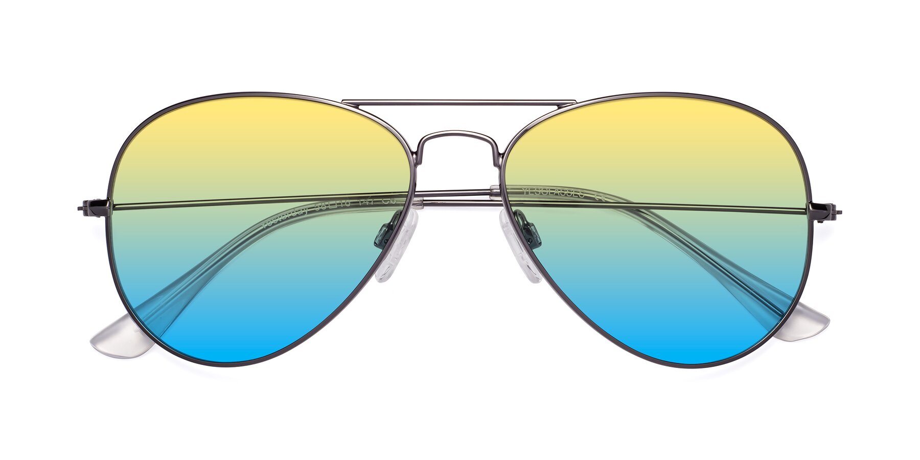 Folded Front of Yesterday in Gunmetal with Yellow / Blue Gradient Lenses