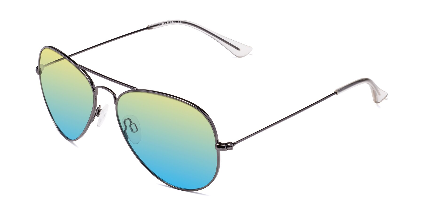 Angle of Yesterday in Gunmetal with Yellow / Blue Gradient Lenses