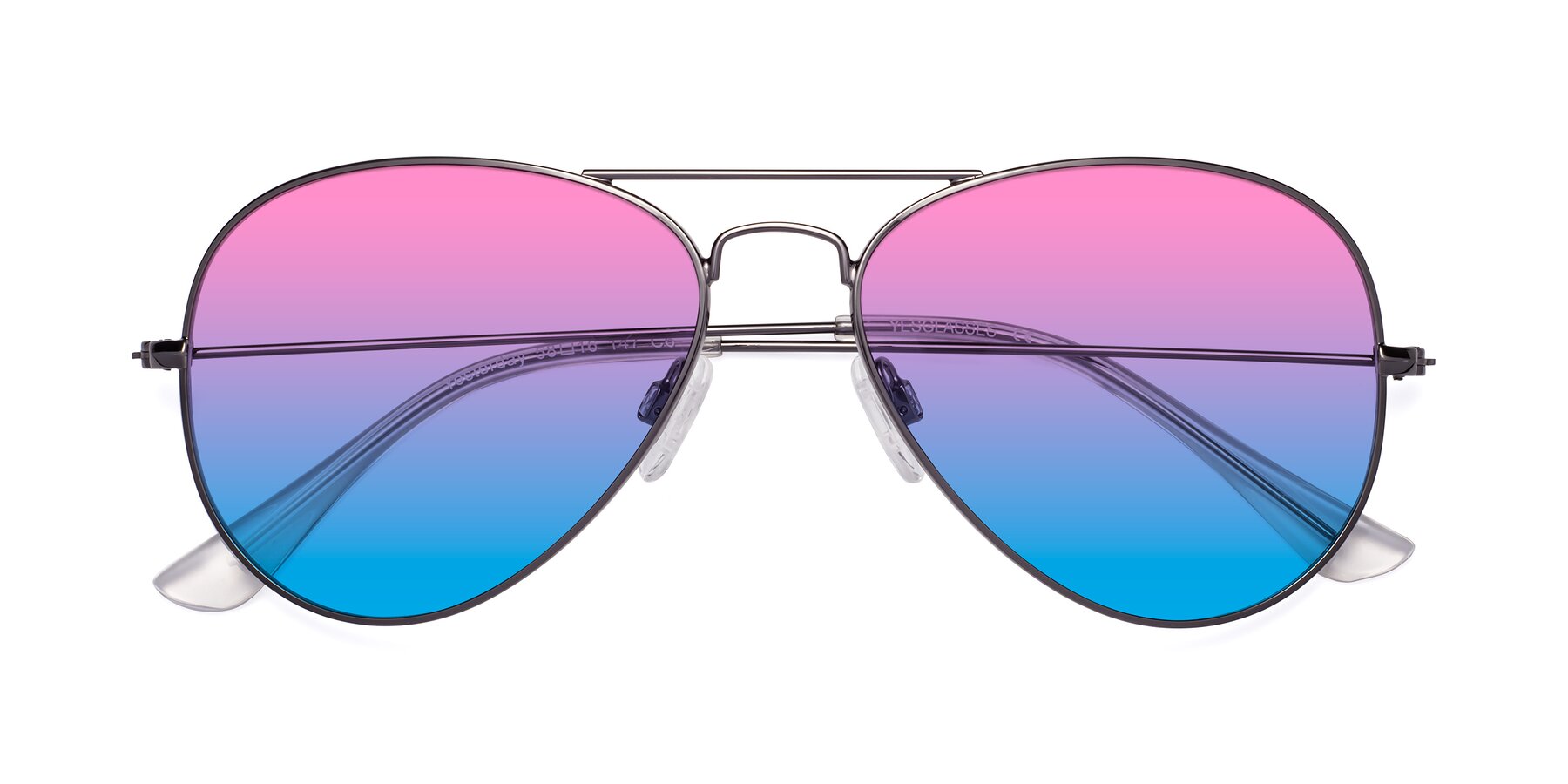 Folded Front of Yesterday in Gunmetal with Pink / Blue Gradient Lenses