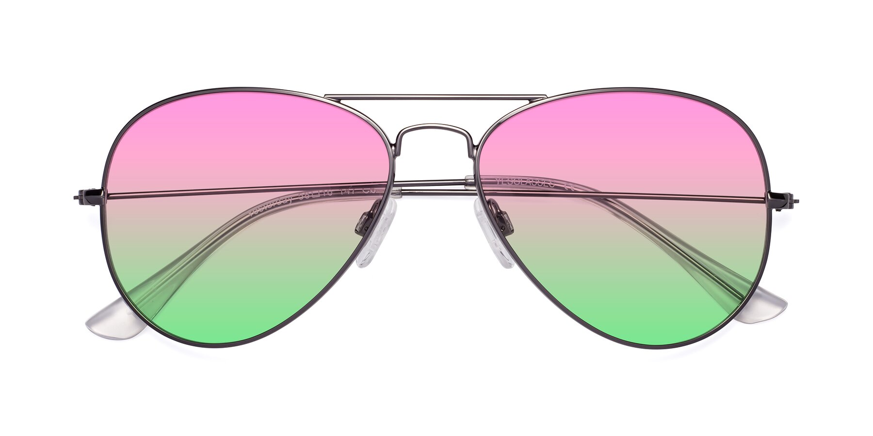 Folded Front of Yesterday in Gunmetal with Pink / Green Gradient Lenses