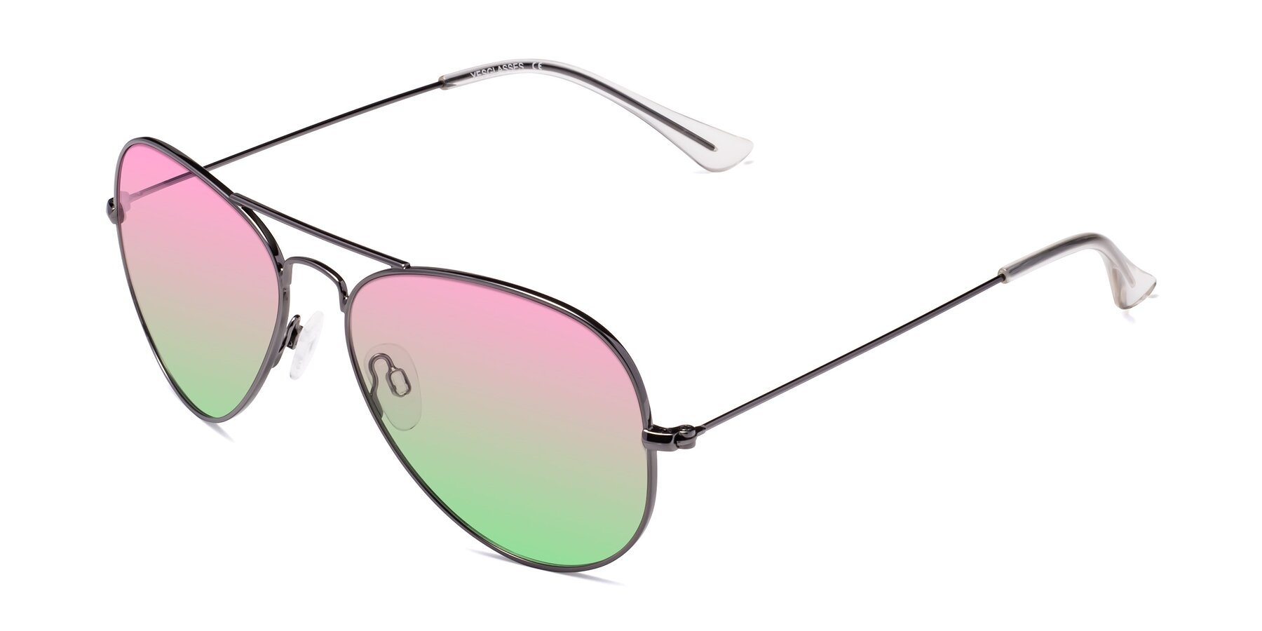 Angle of Yesterday in Gunmetal with Pink / Green Gradient Lenses