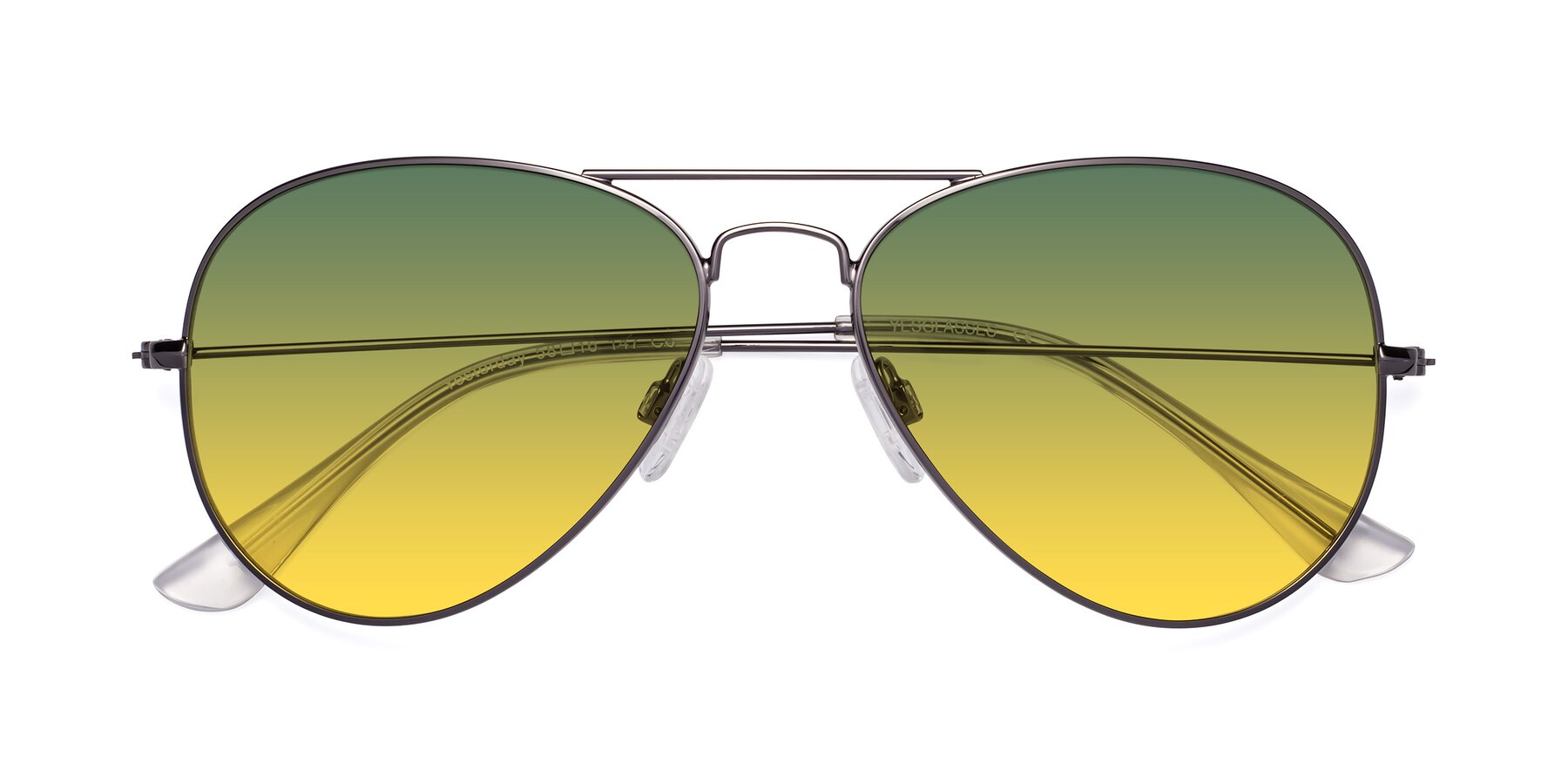 Folded Front of Yesterday in Gunmetal with Green / Yellow Gradient Lenses