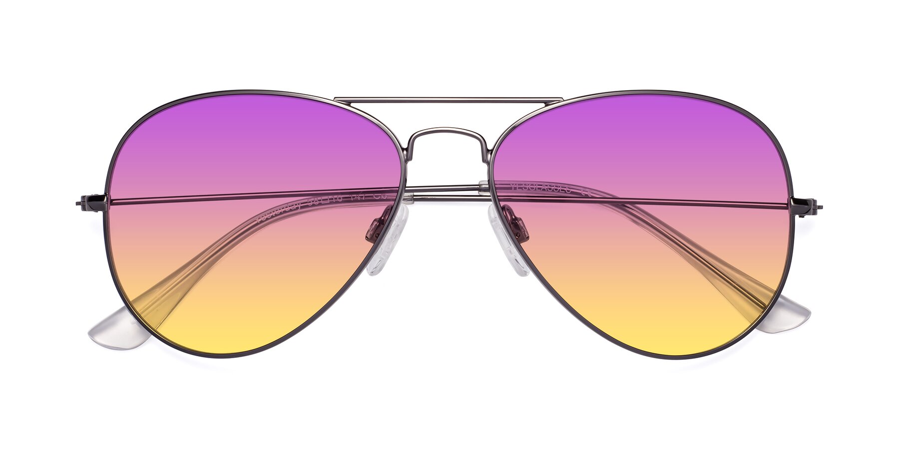 Folded Front of Yesterday in Gunmetal with Purple / Yellow Gradient Lenses