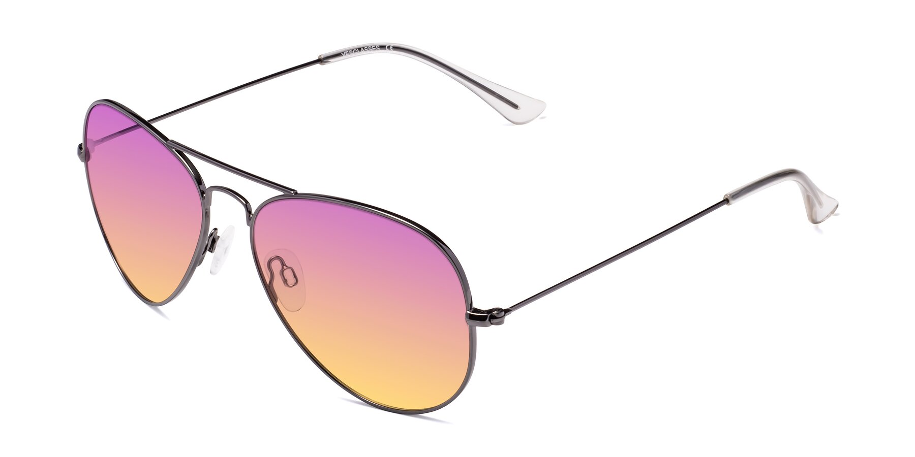Angle of Yesterday in Gunmetal with Purple / Yellow Gradient Lenses