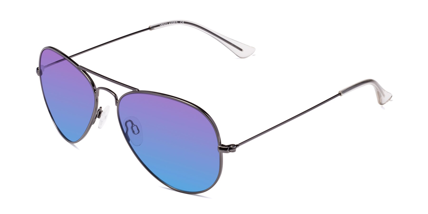 Angle of Yesterday in Gunmetal with Purple / Blue Gradient Lenses