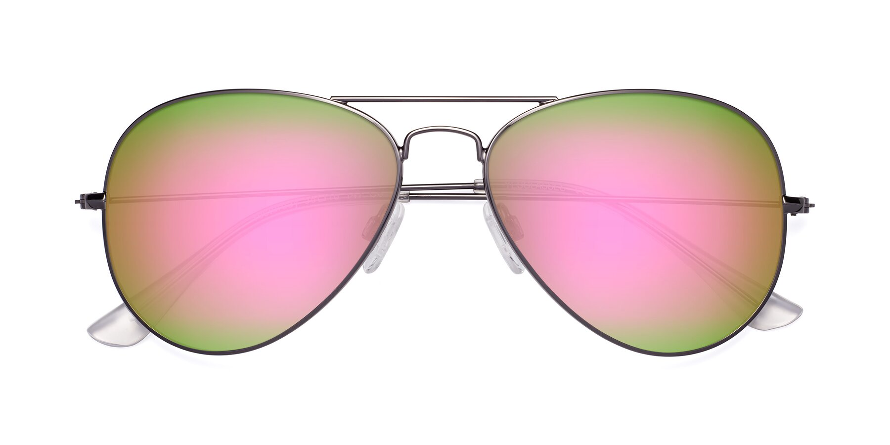 Folded Front of Yesterday in Gunmetal with Pink Mirrored Lenses