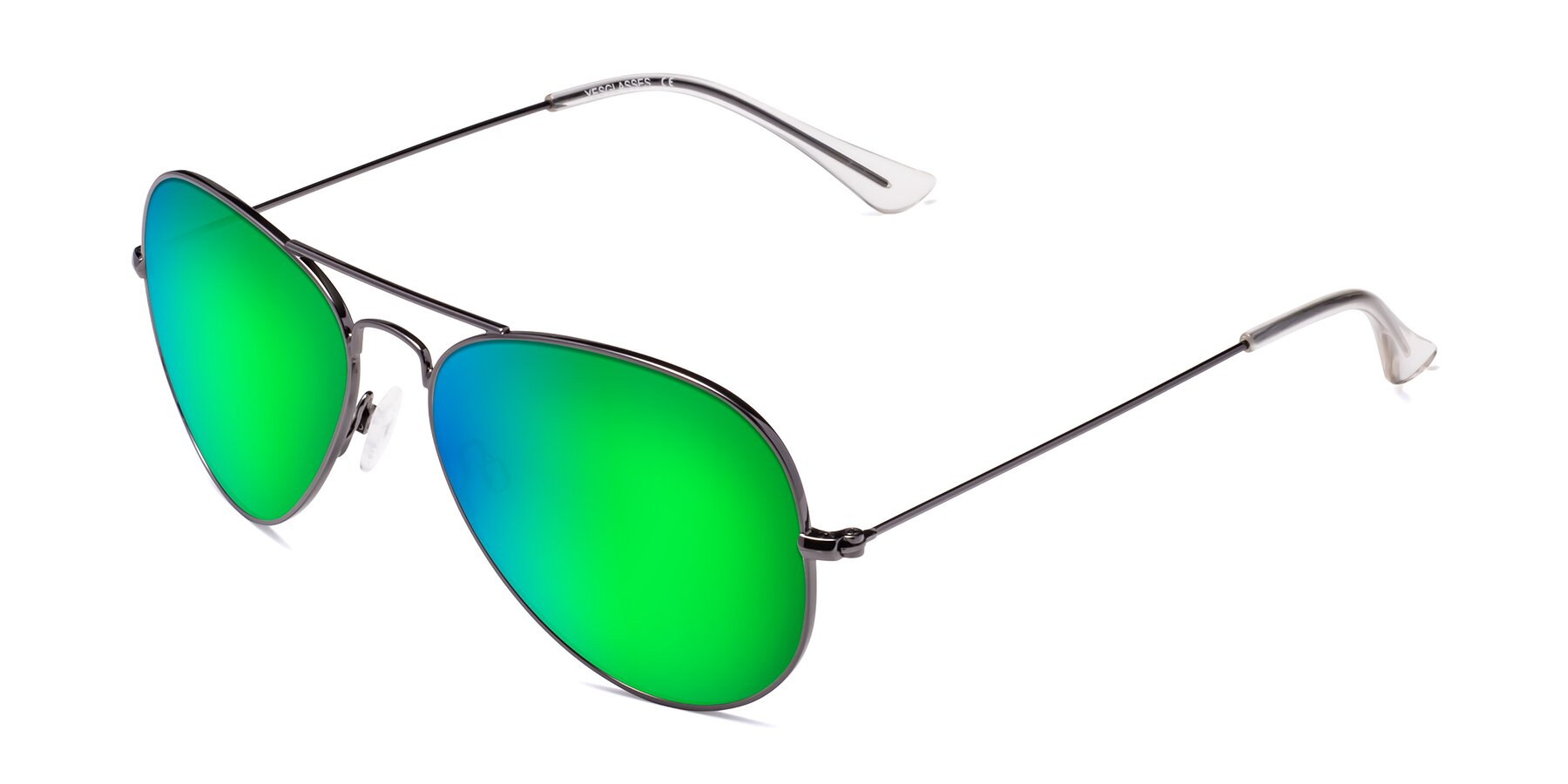 Angle of Yesterday in Gunmetal with Green Mirrored Lenses