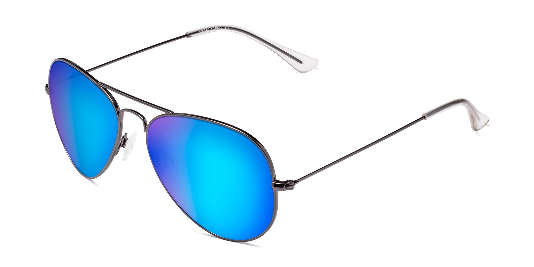 Angle of Yesterday in Gunmetal with Blue Mirrored Lenses