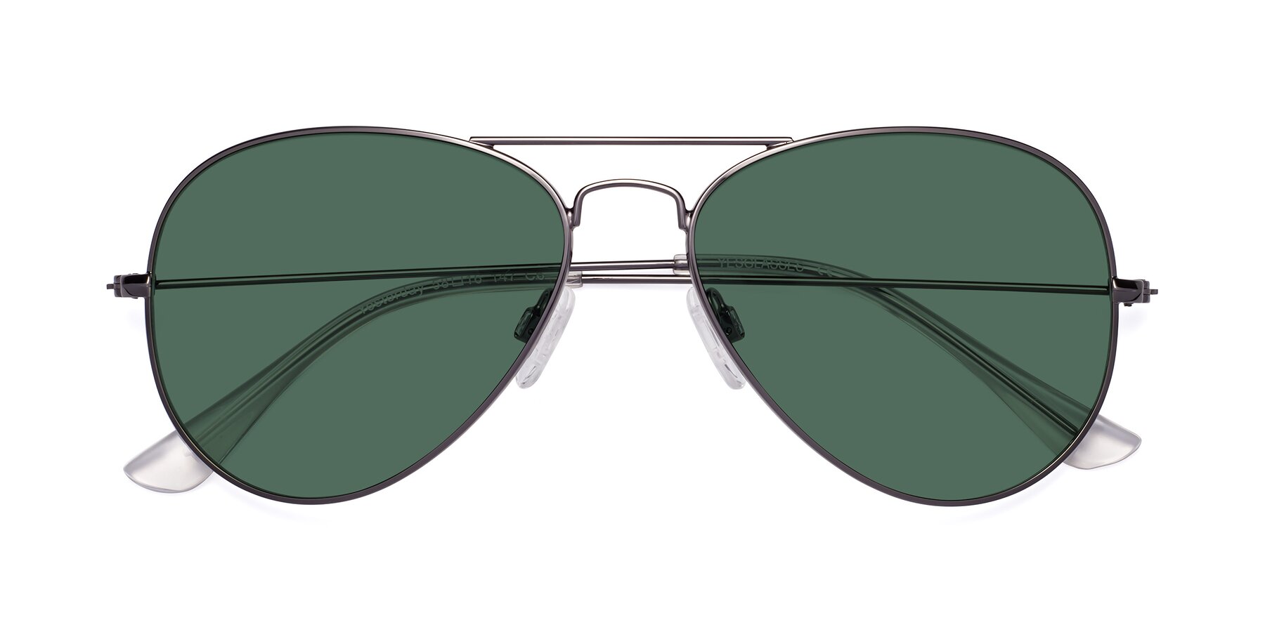 Folded Front of Yesterday in Gunmetal with Green Polarized Lenses