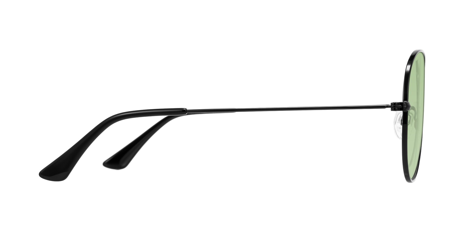 Side of Yesterday in Black with Medium Green Tinted Lenses