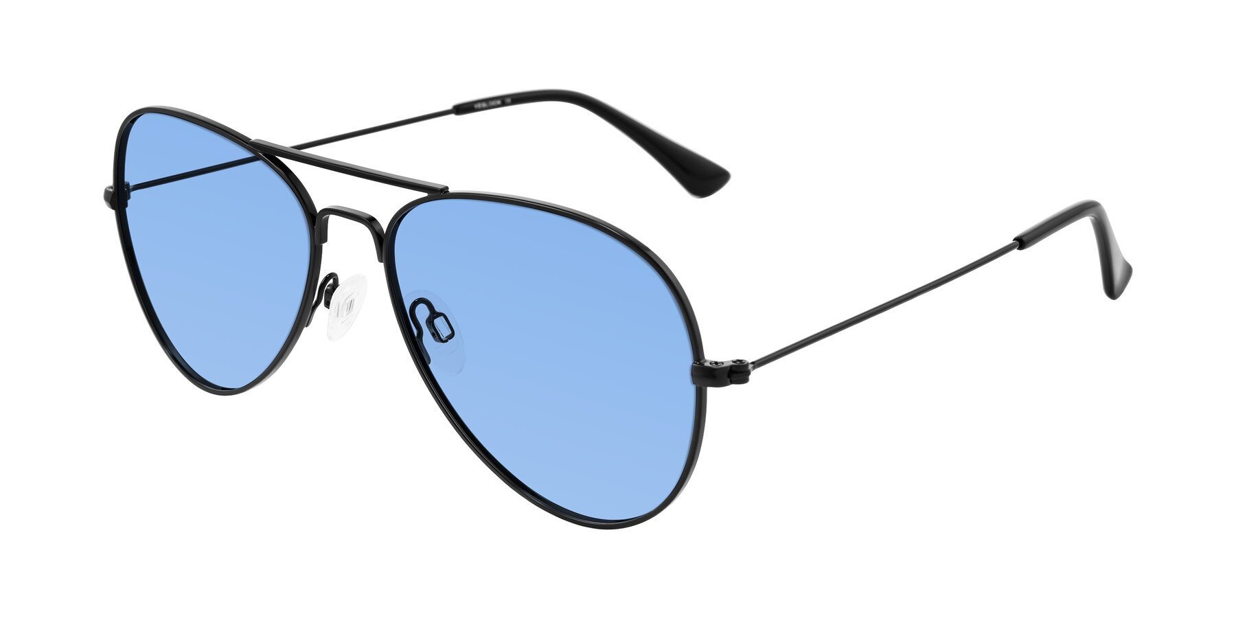 Angle of Yesterday in Black with Medium Blue Tinted Lenses