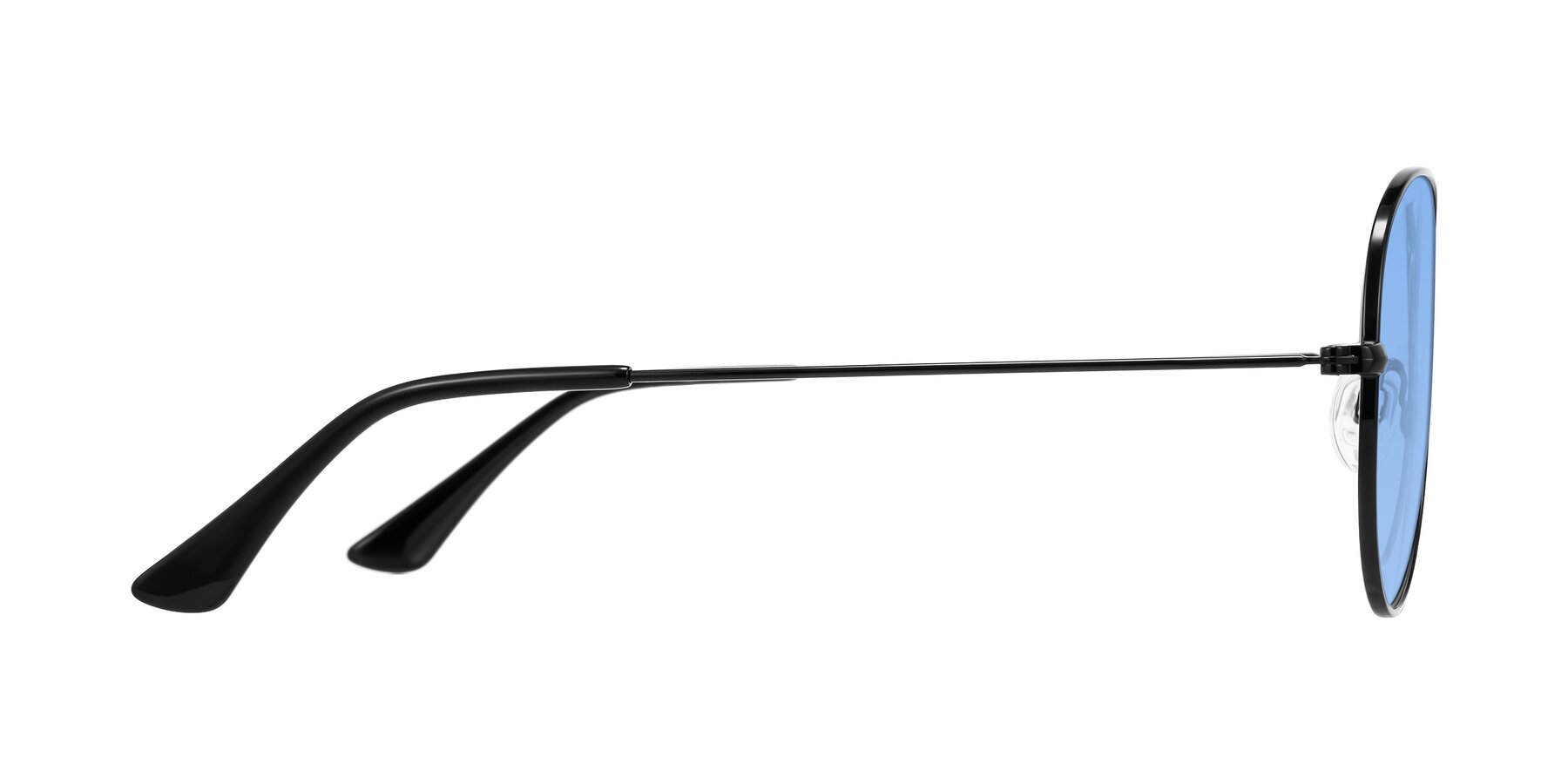 Side of Yesterday in Black with Medium Blue Tinted Lenses