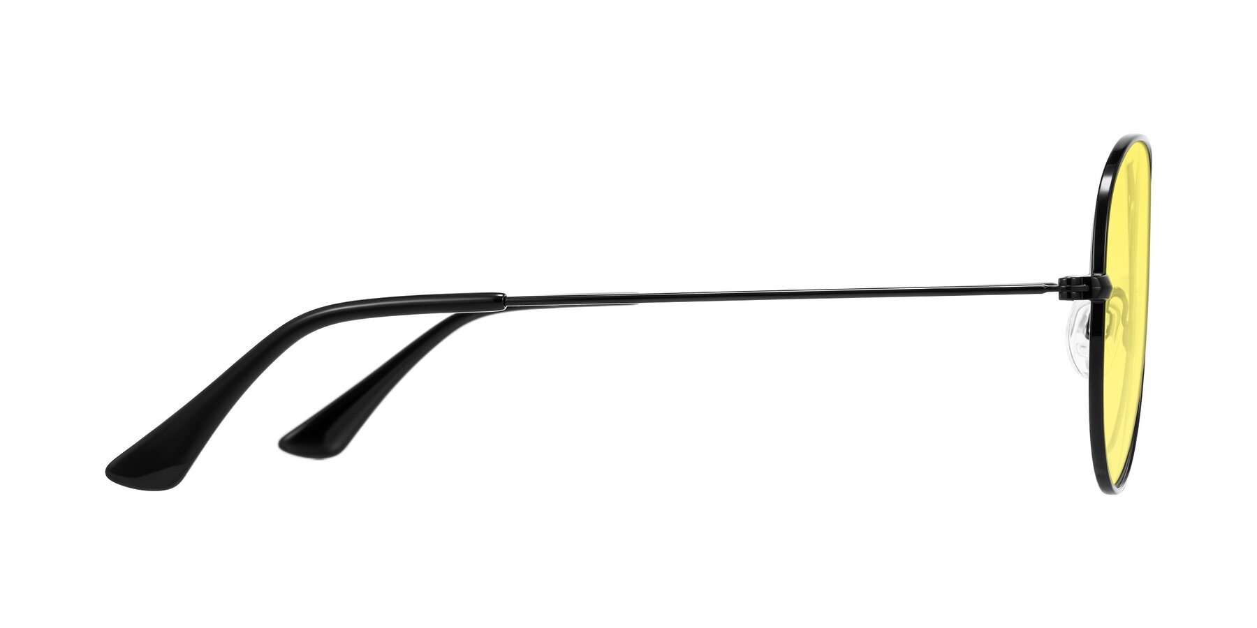 Side of Yesterday in Black with Medium Yellow Tinted Lenses